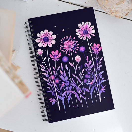 Pink and Purple Flowers II Spiral Notebook - Spiral Notebooks - Discovery Co.