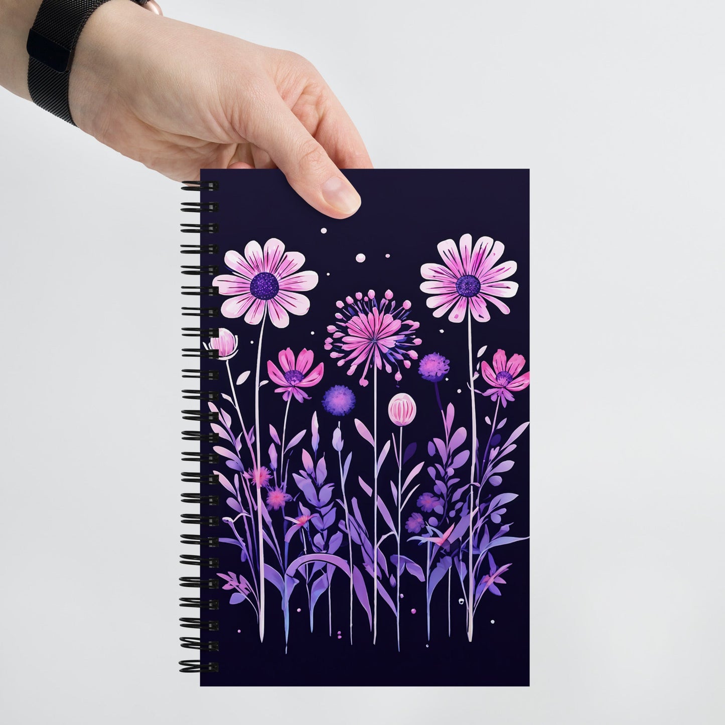 Pink and Purple Flowers II Spiral Notebook - Spiral Notebooks - Discovery Co.