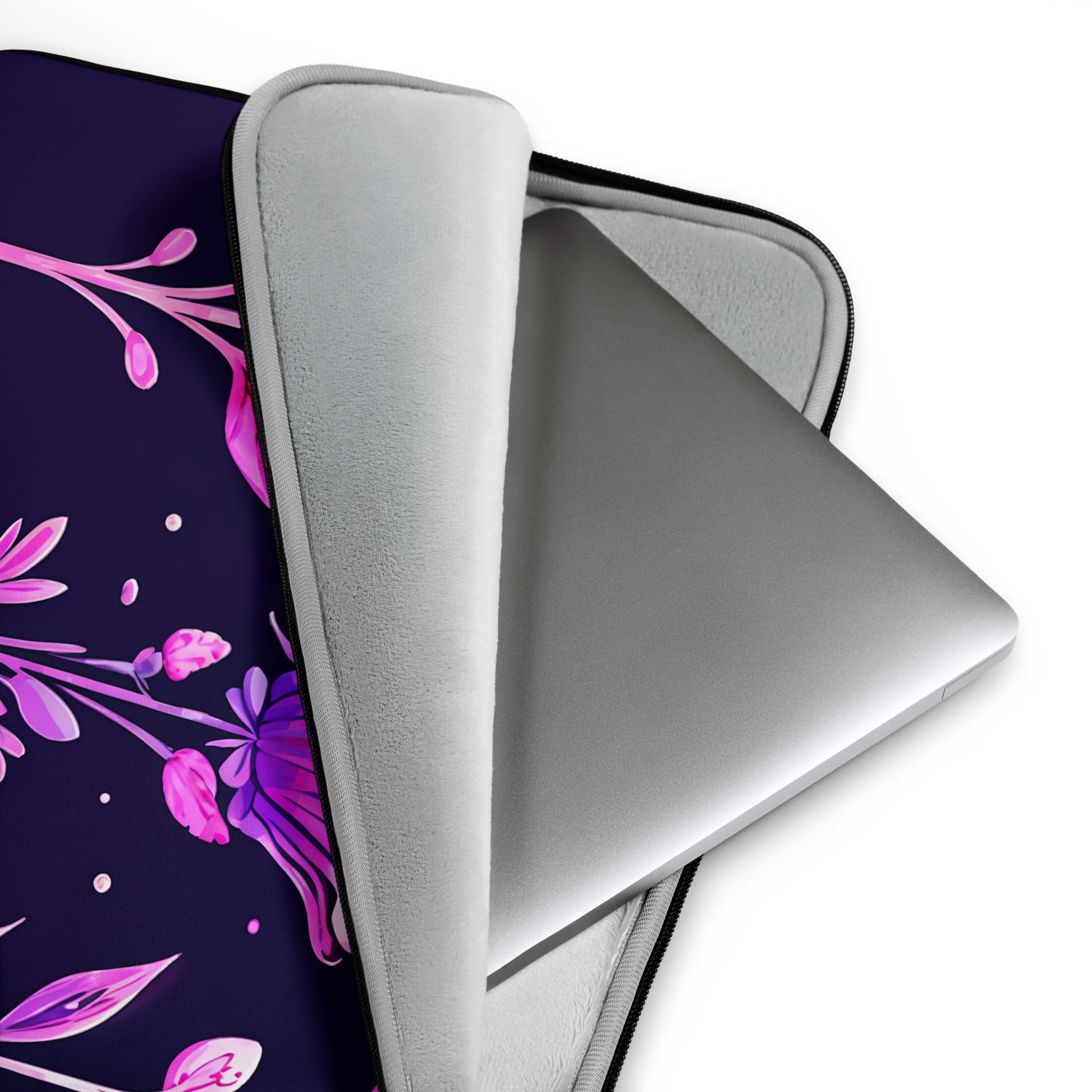 Pink and Purple Flowers Laptop Sleeve - Laptop Cases - Discovery Co.