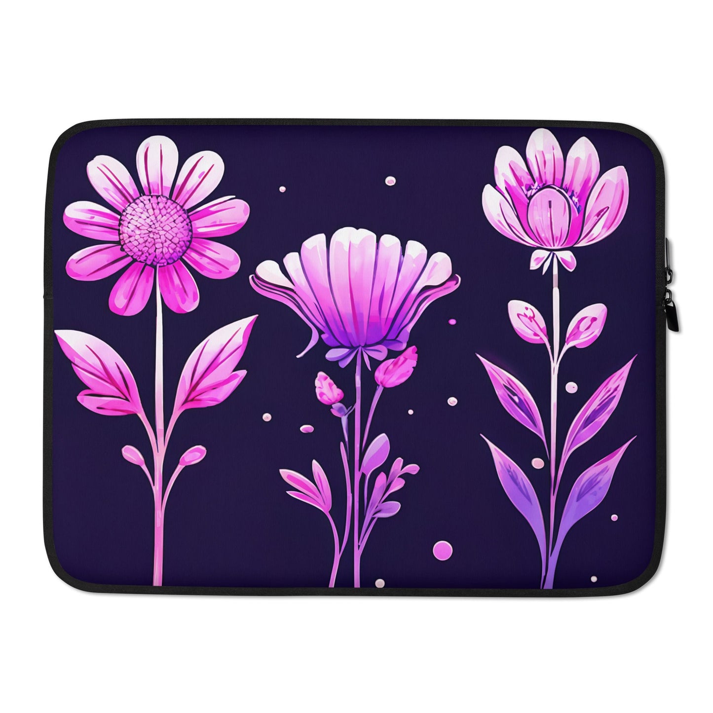 Pink and Purple Flowers Laptop Sleeve - Laptop Cases - Discovery Co.