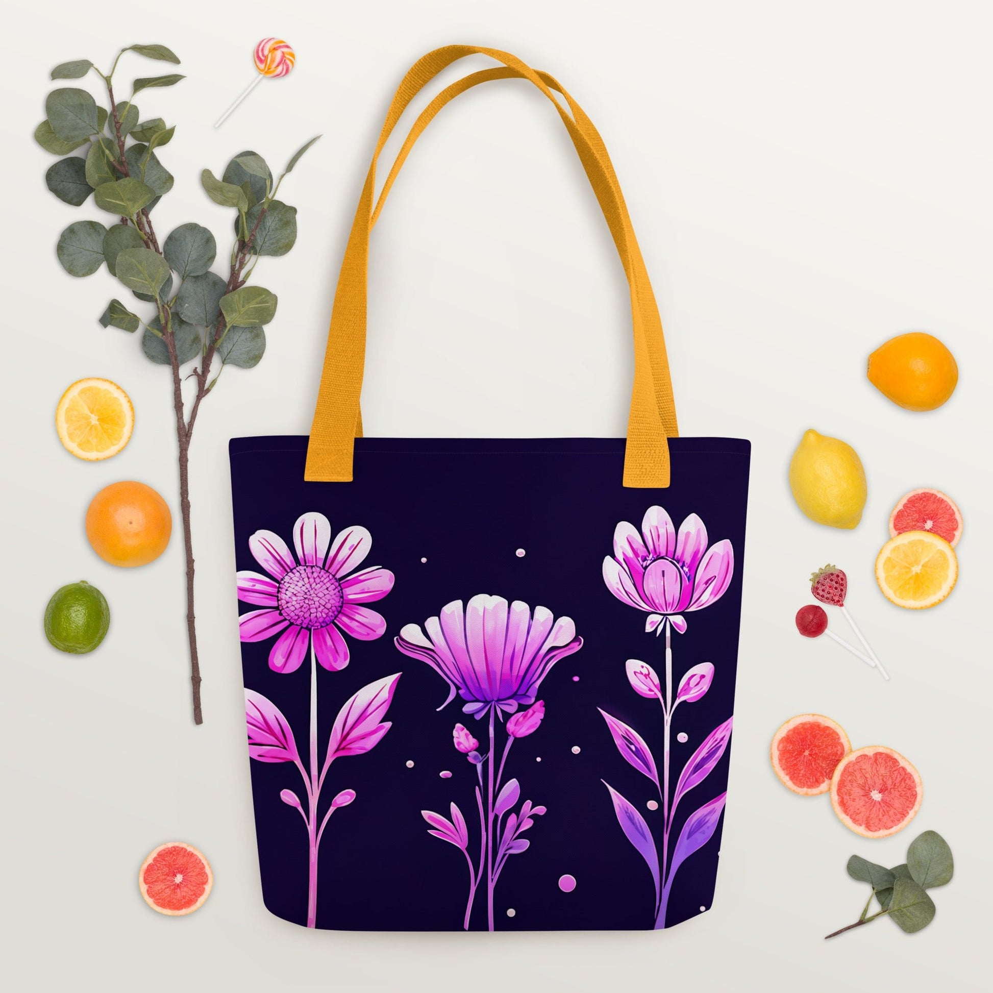 Pink and Purple Flowers Tote Bag - Tote Bags - Discovery Co.