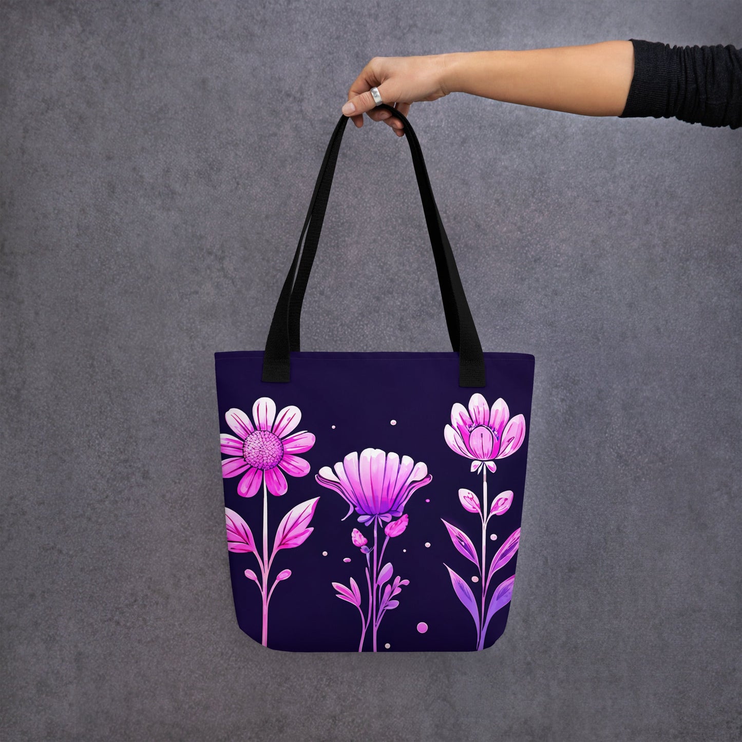 Pink and Purple Flowers Tote Bag - Tote Bags - Discovery Co.