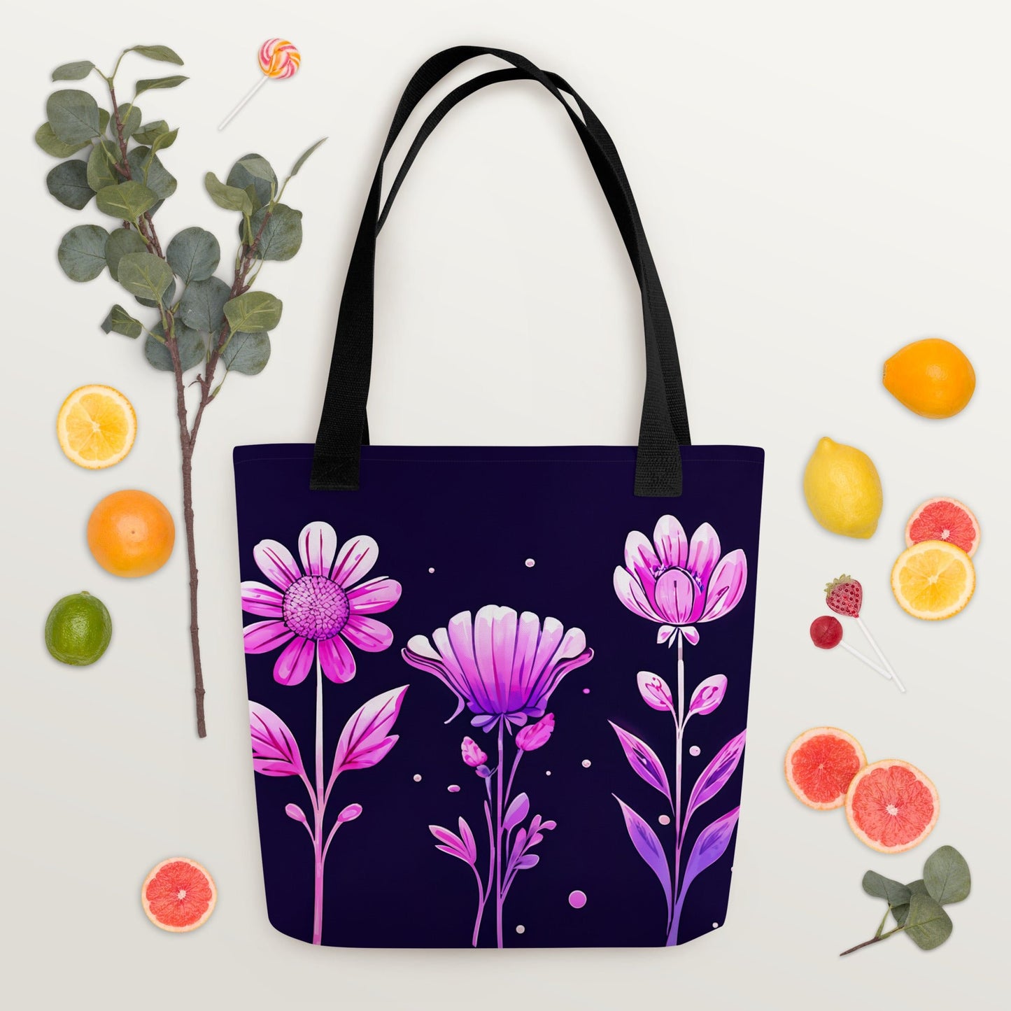 Pink and Purple Flowers Tote Bag - Tote Bags - Discovery Co.