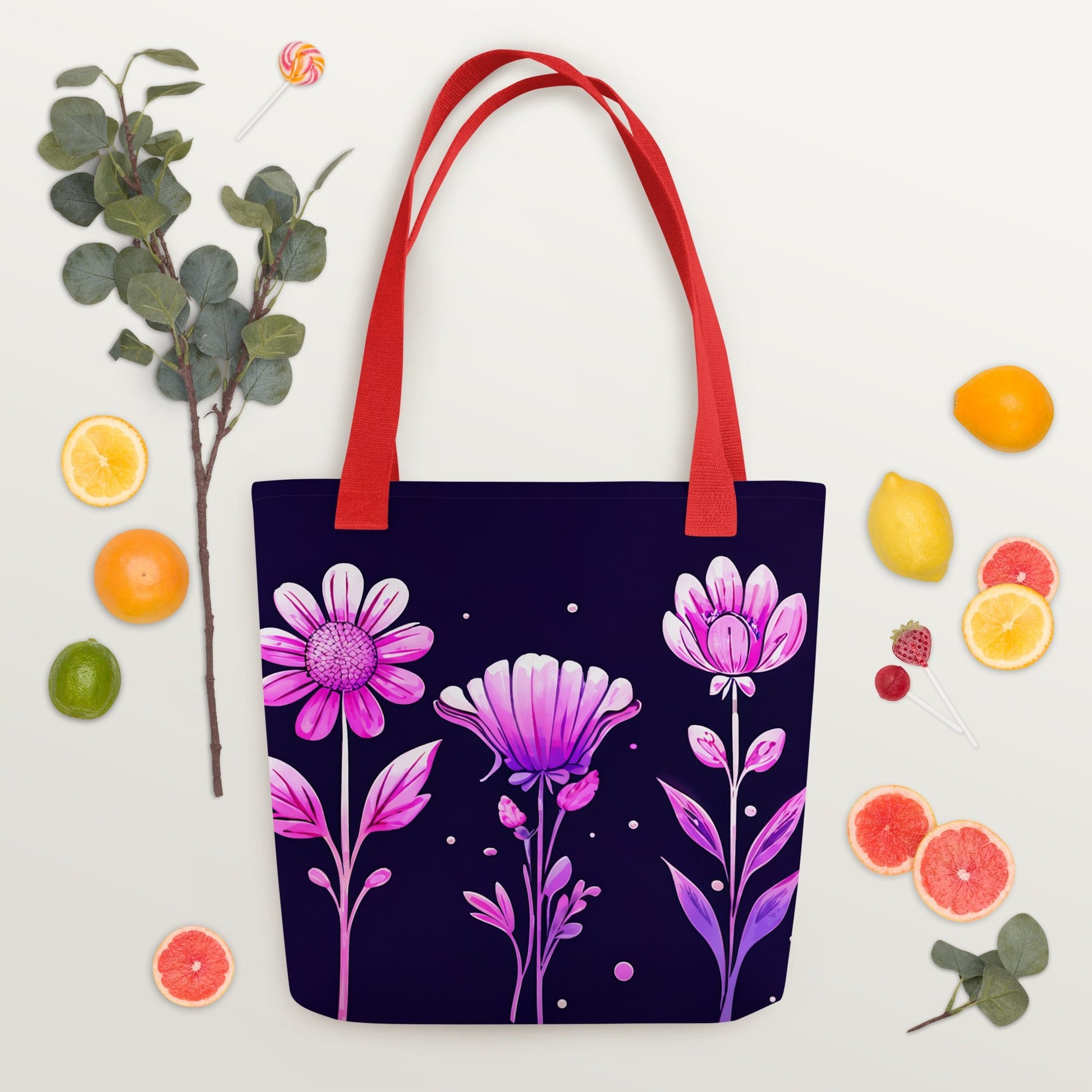 Pink and Purple Flowers Tote Bag - Tote Bags - Discovery Co.