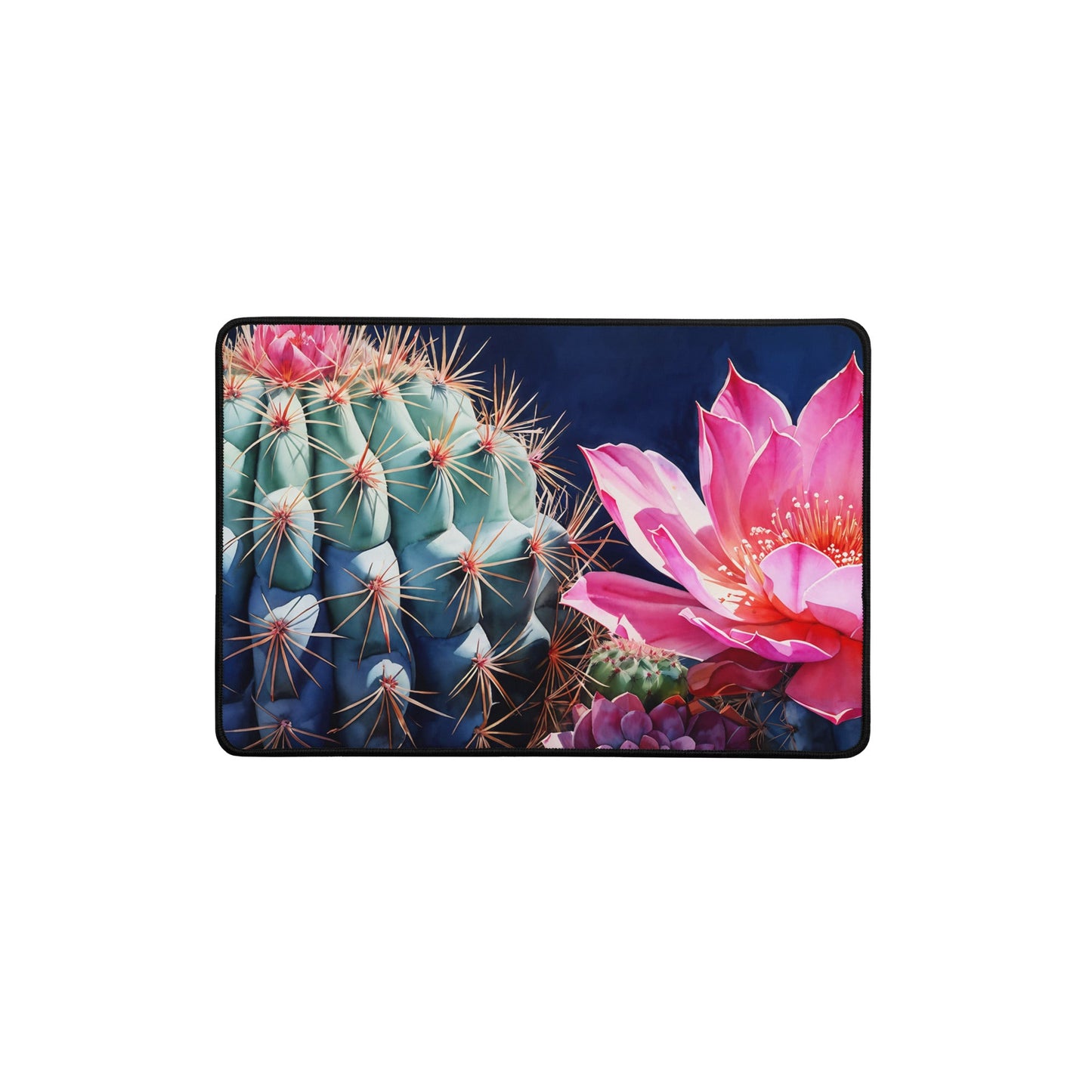 Pink Cactus Bloom Desk Mat - Mouse Pads - Discovery Co.