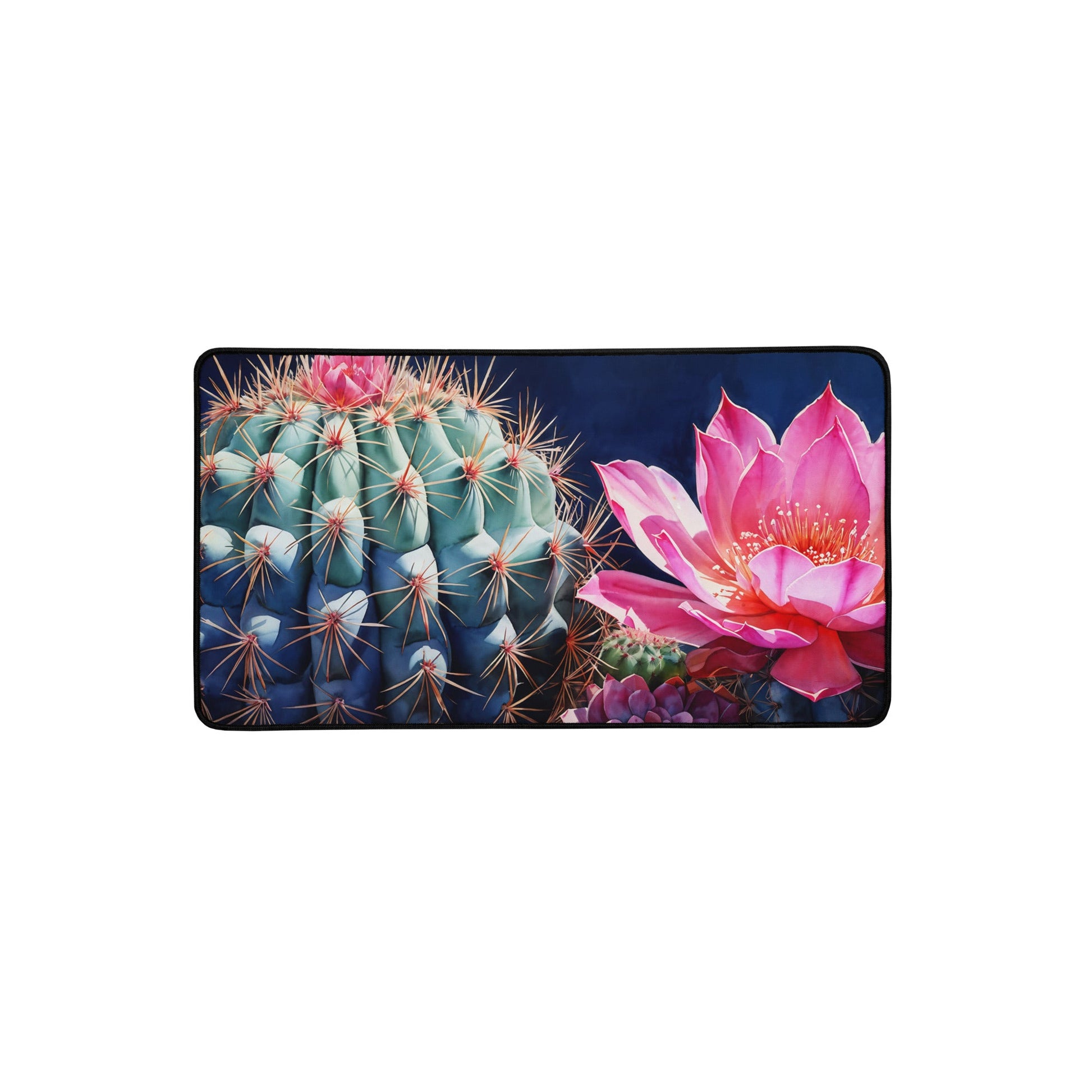 Pink Cactus Bloom Desk Mat - Mouse Pads - Discovery Co.