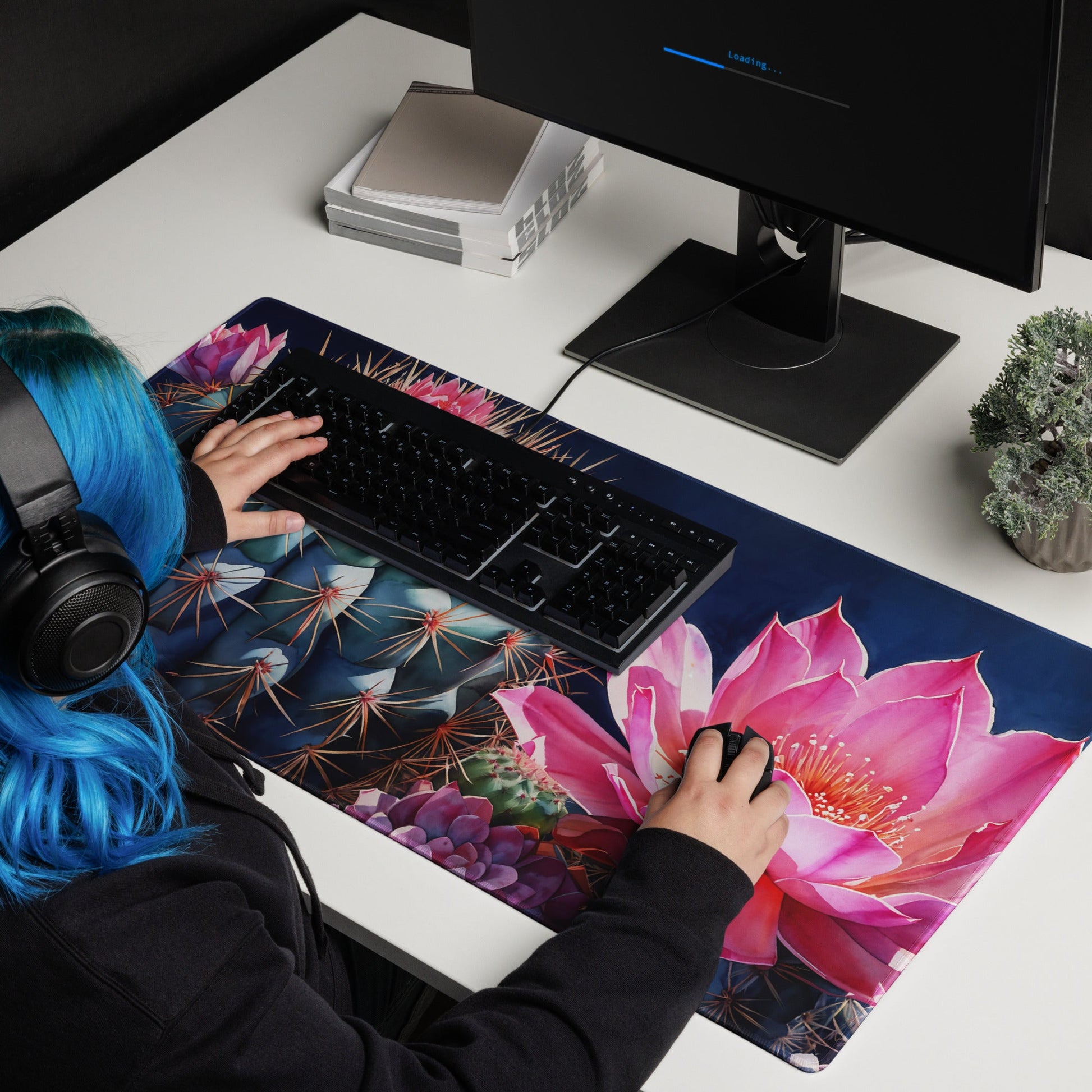 Pink Cactus Bloom Gaming Mouse Pad - Mouse Pads - Discovery Co.