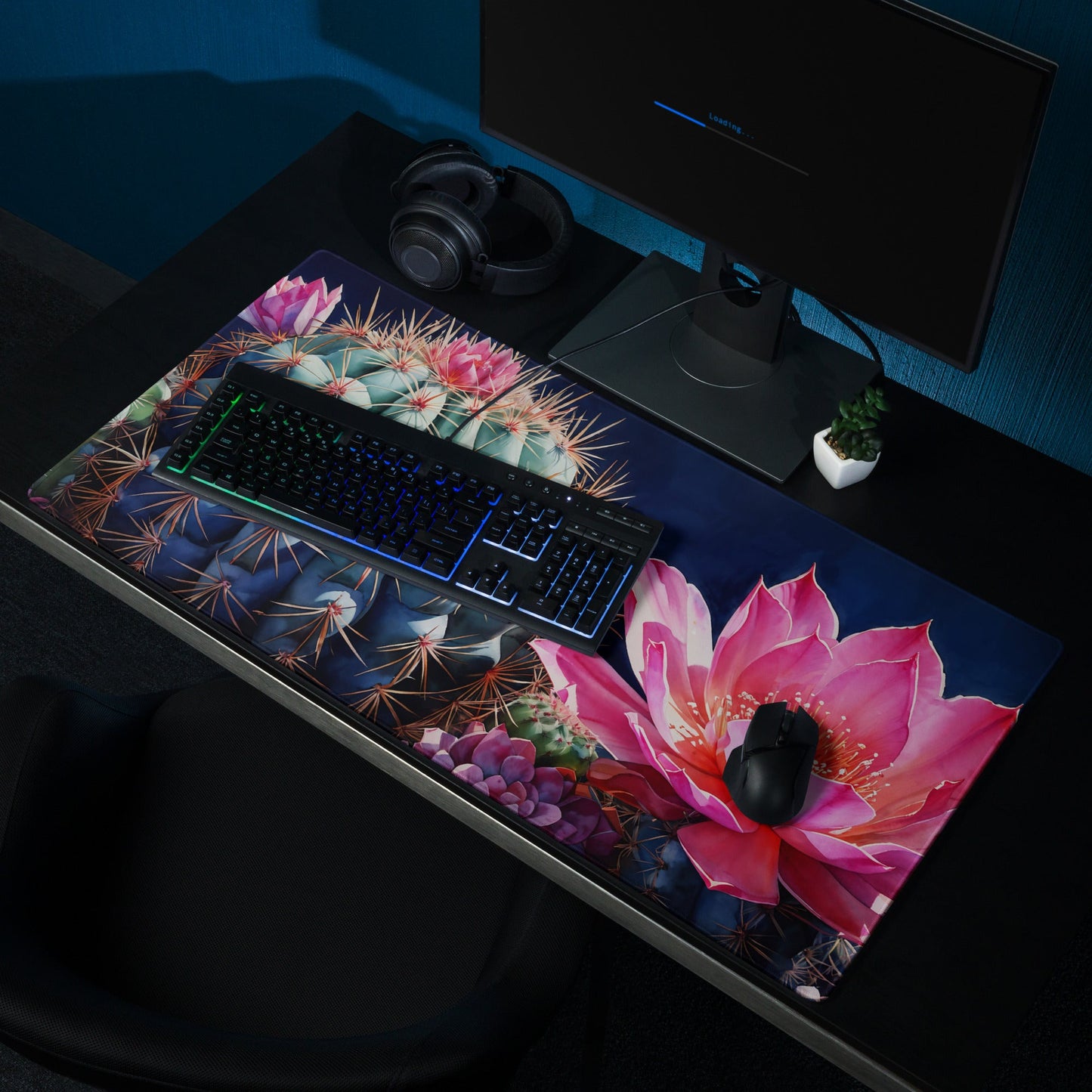 Pink Cactus Bloom Gaming Mouse Pad - Mouse Pads - Discovery Co.