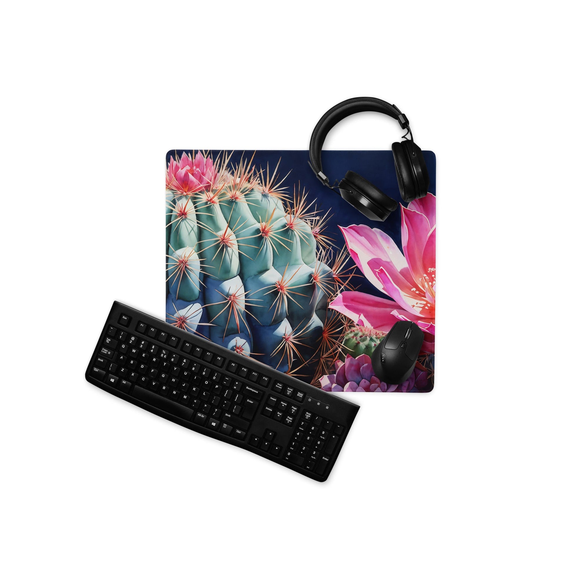 Pink Cactus Bloom Gaming Mouse Pad - Mouse Pads - Discovery Co.