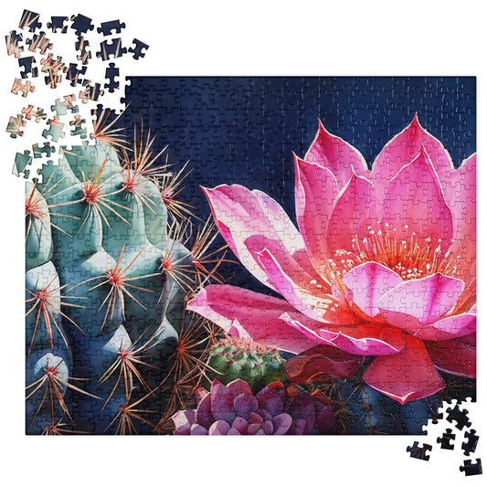 Pink Cactus Bloom Jigsaw Puzzle - Puzzle - Discovery Co.