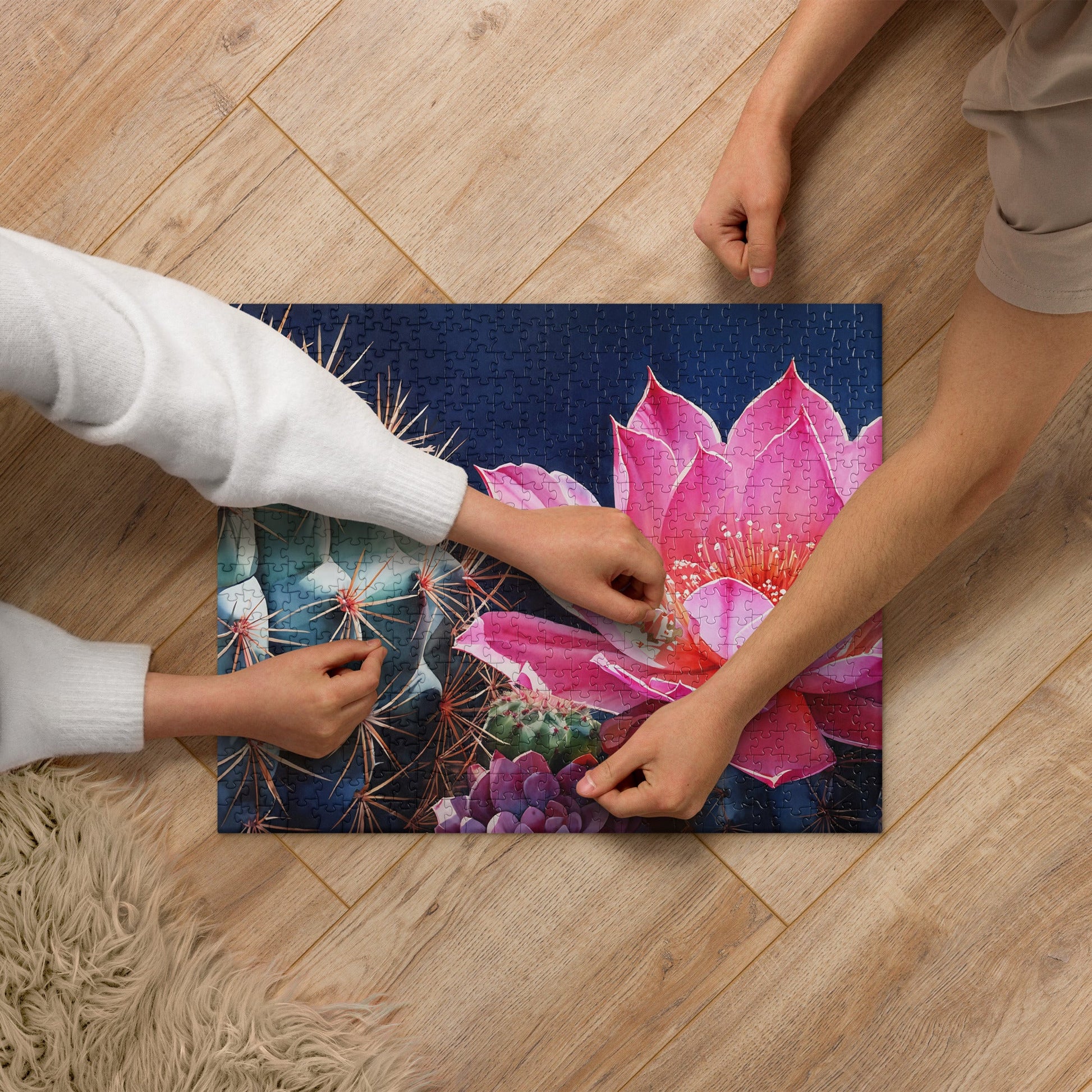 Pink Cactus Bloom Jigsaw Puzzle - Puzzle - Discovery Co.