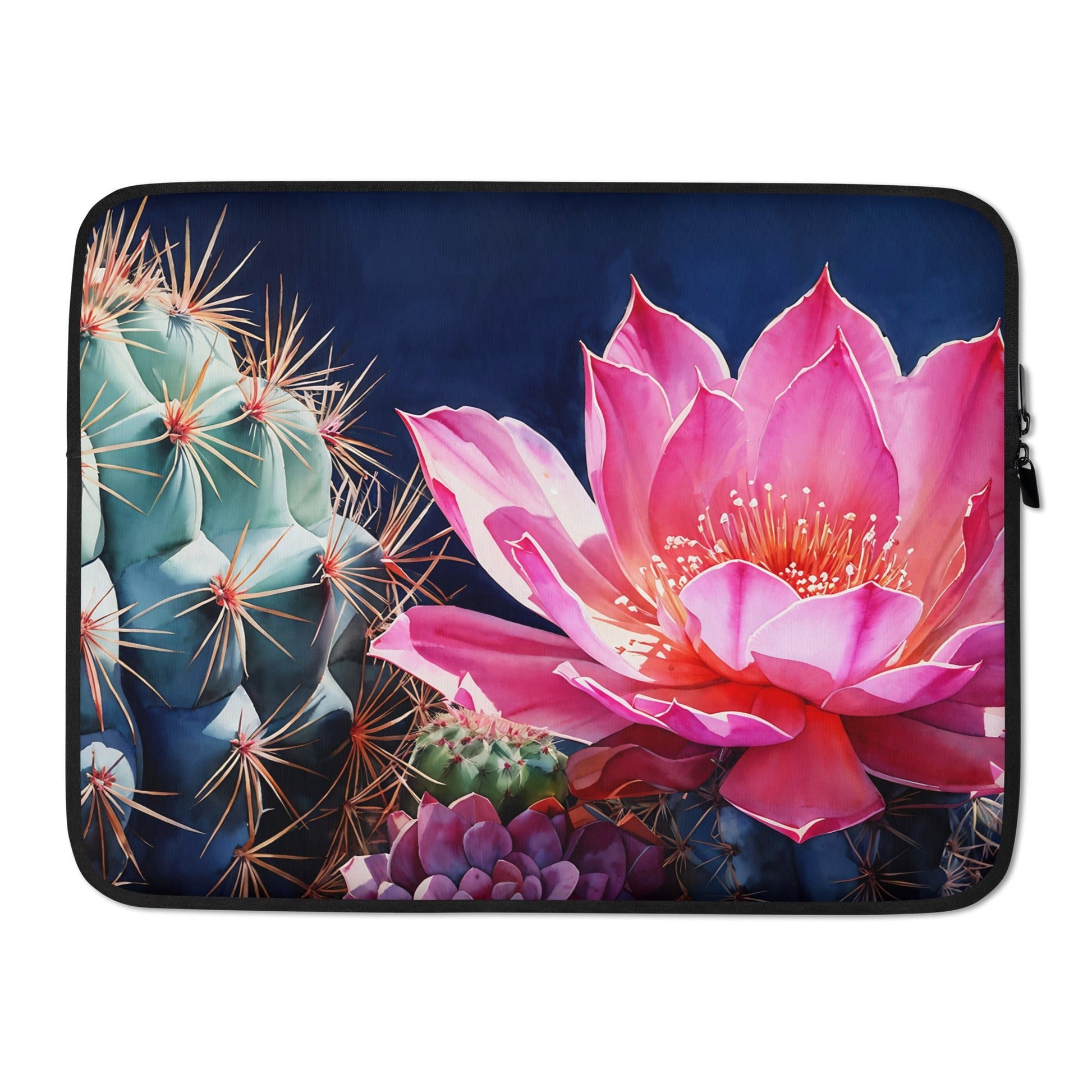 Pink Cactus Bloom Laptop Sleeve - Laptop Cases - Discovery Co.