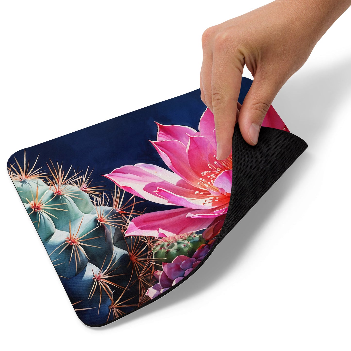 Pink Cactus Bloom Mouse Pad - Mouse Pads - Discovery Co.