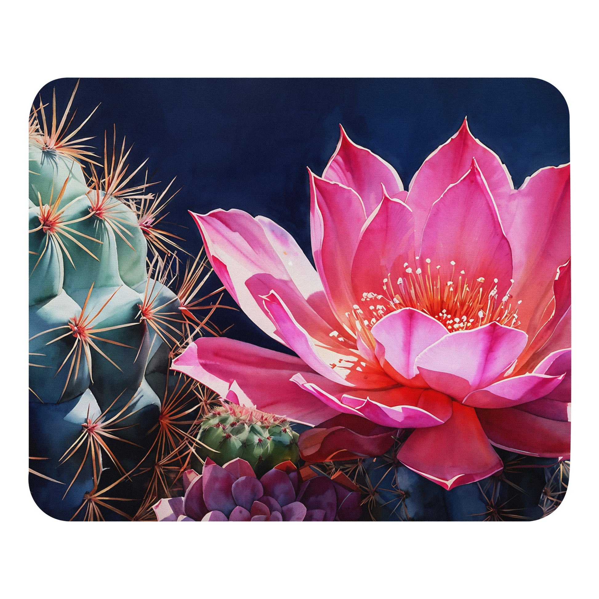 Pink Cactus Bloom Mouse Pad - Mouse Pads - Discovery Co.