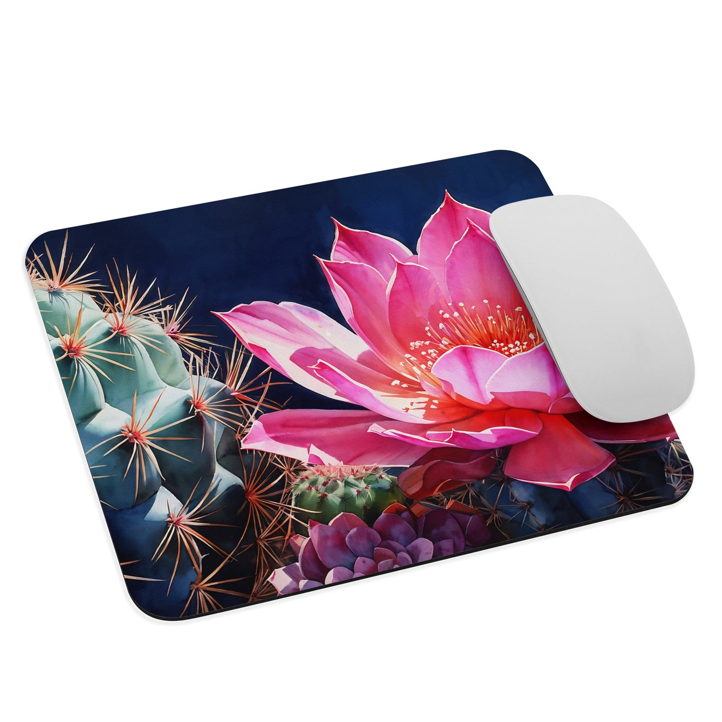 Pink Cactus Bloom Mouse Pad - Mouse Pads - Discovery Co.