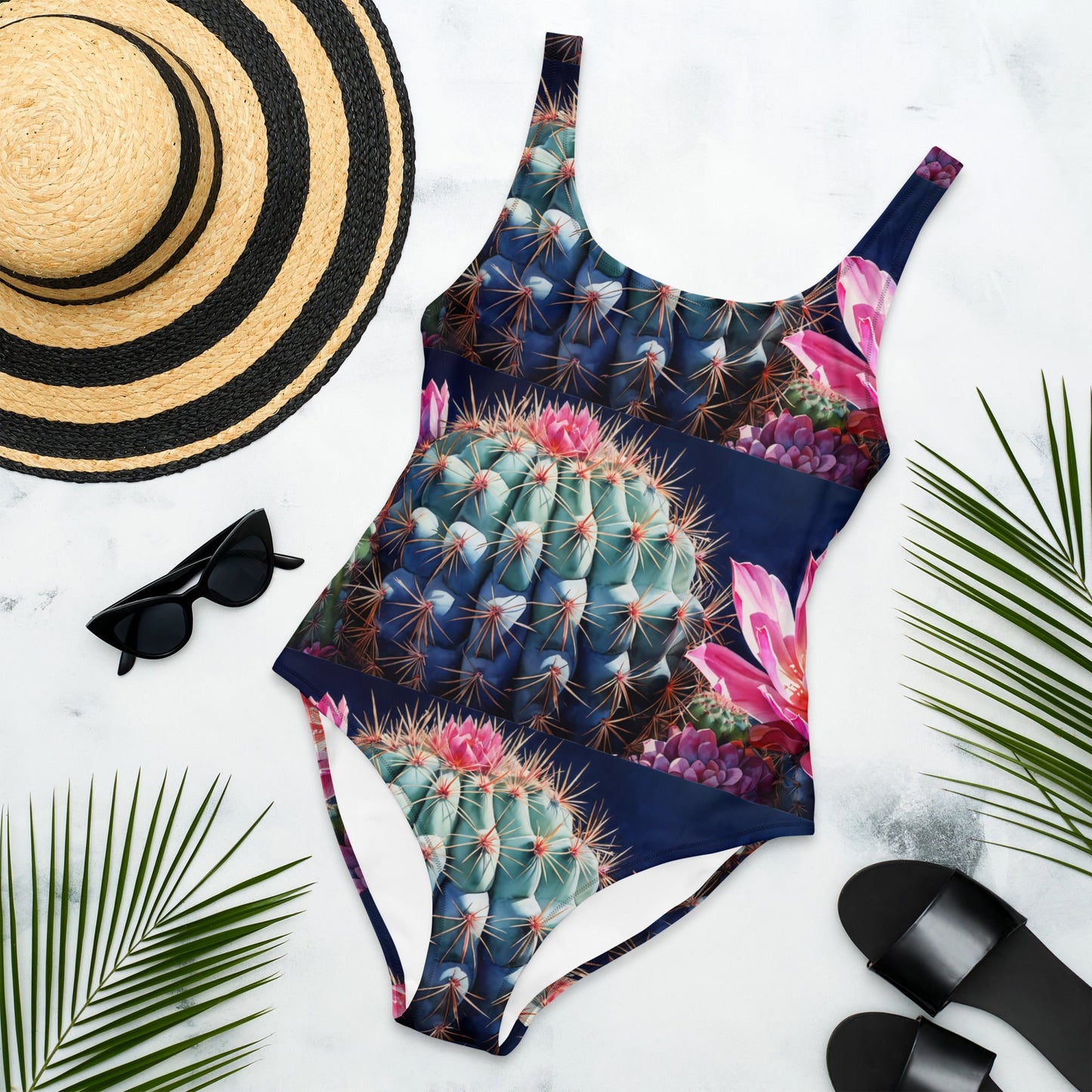 Pink Cactus Bloom One-Piece Swimsuit - Discovery Co.