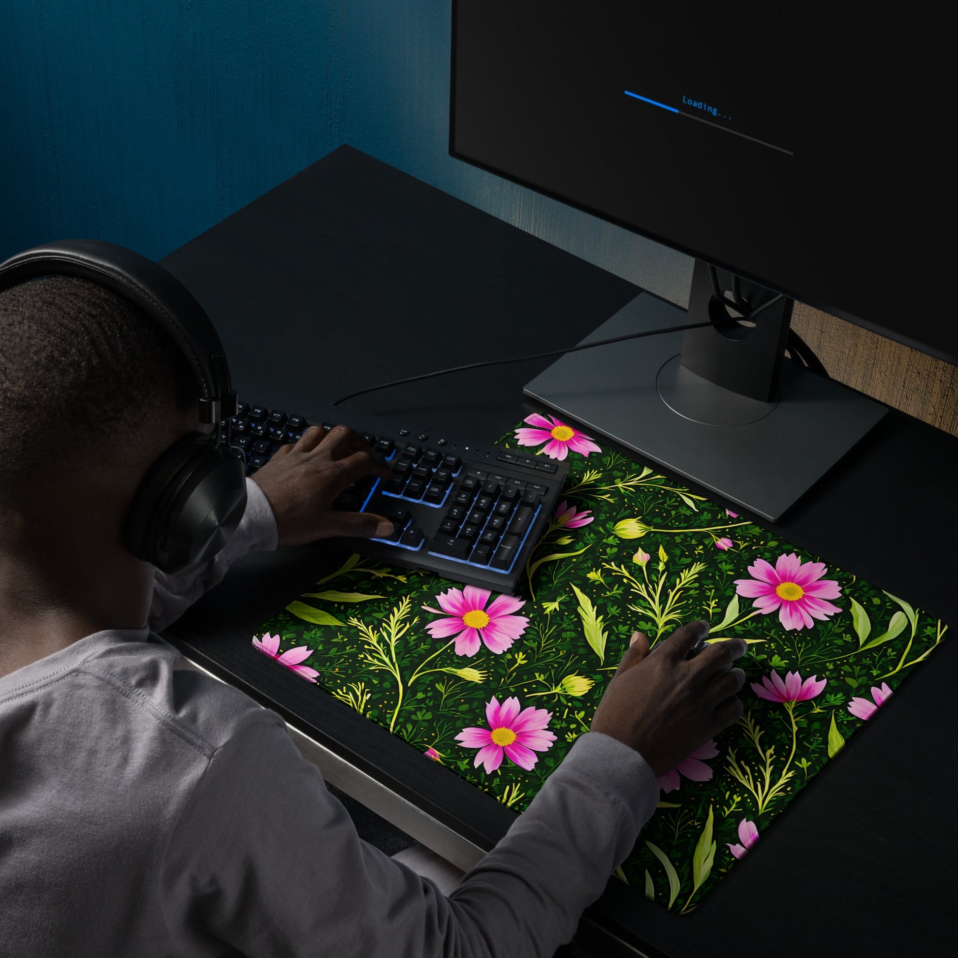 Pink Flowers II Gaming Mouse Pad - Mouse Pads - Discovery Co.