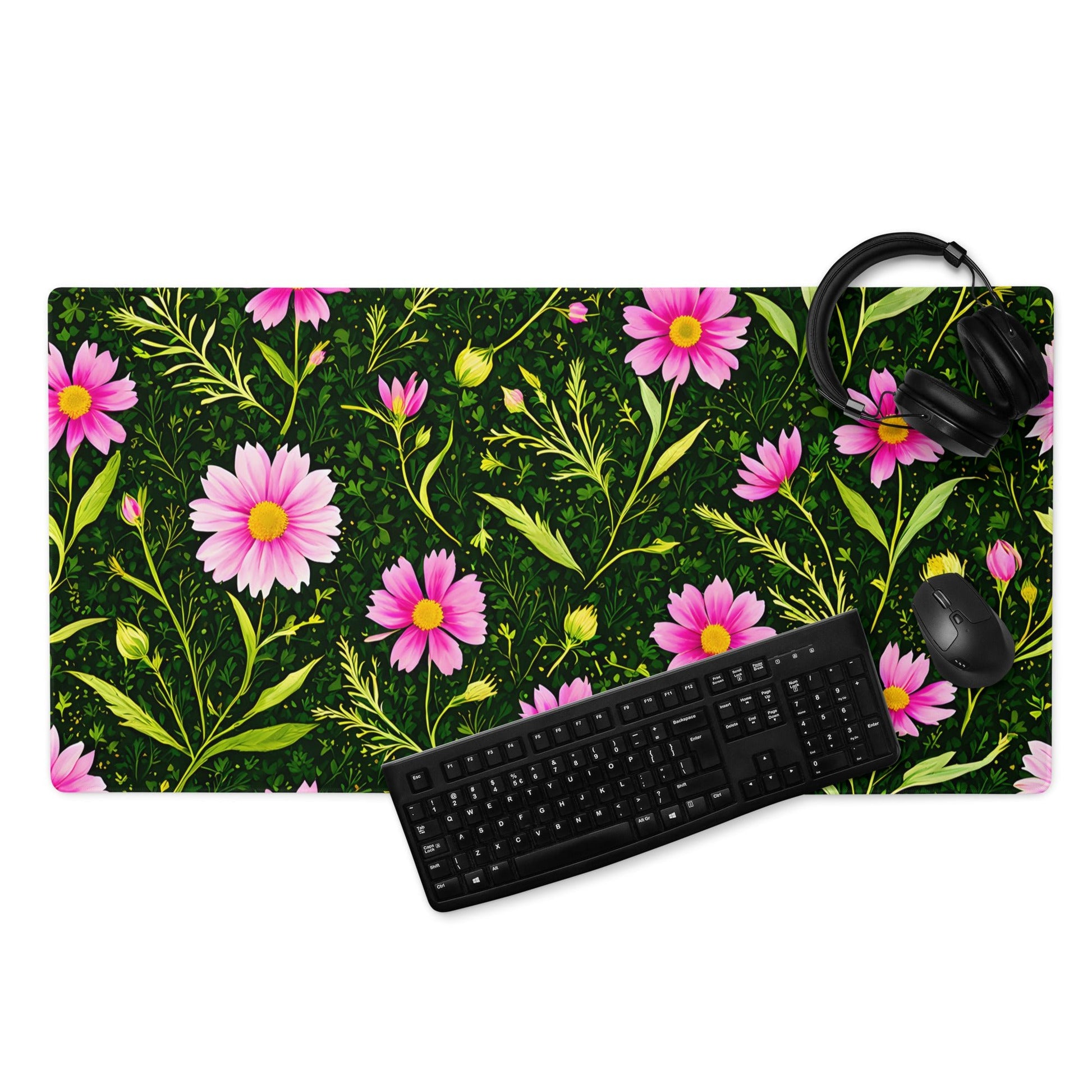 Pink Flowers II Gaming Mouse Pad - Mouse Pads - Discovery Co.