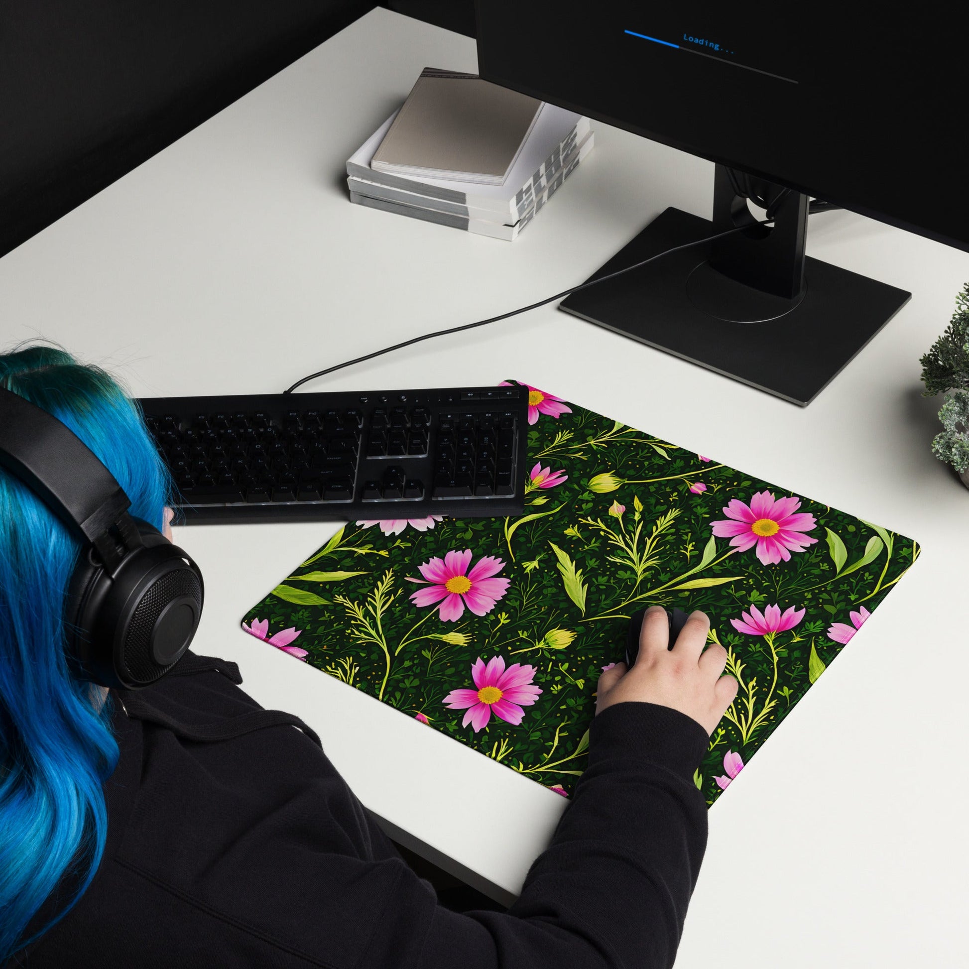 Pink Flowers II Gaming Mouse Pad - Mouse Pads - Discovery Co.