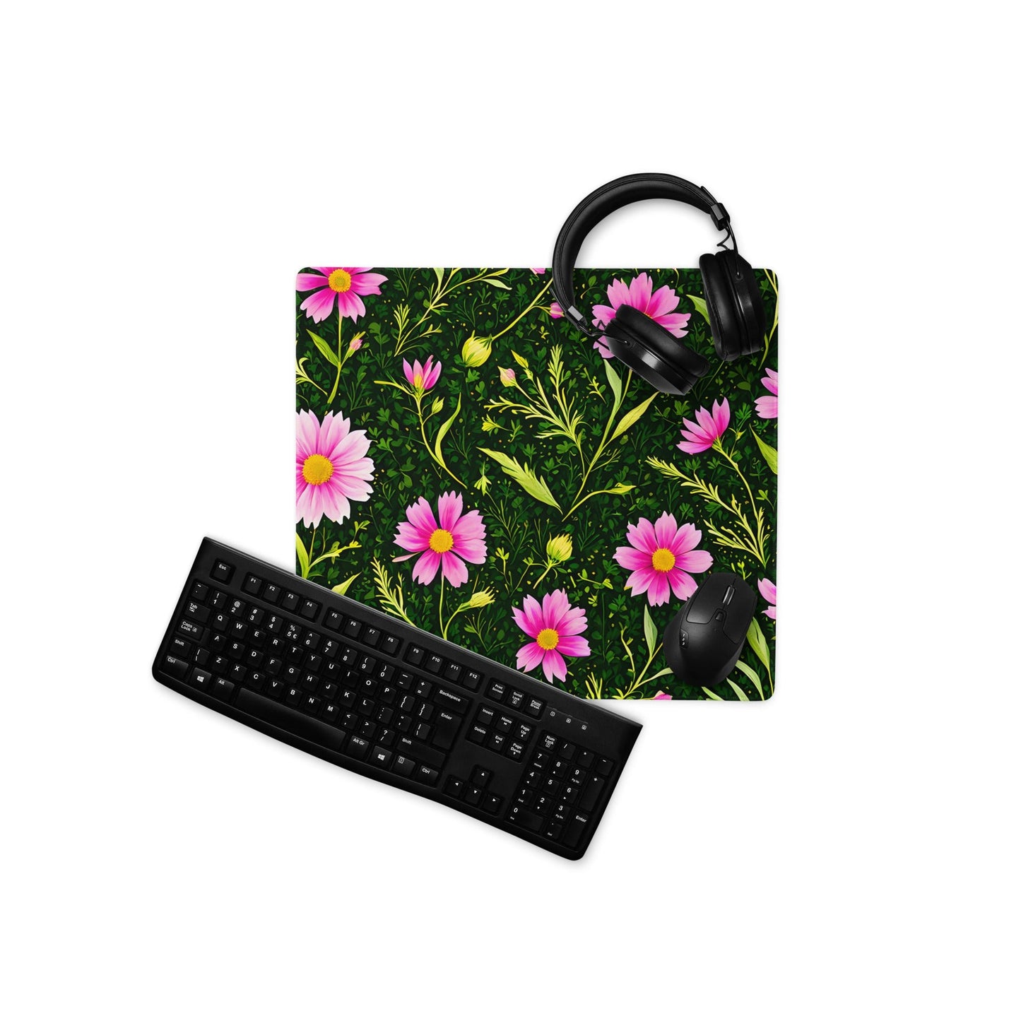 Pink Flowers II Gaming Mouse Pad - Mouse Pads - Discovery Co.