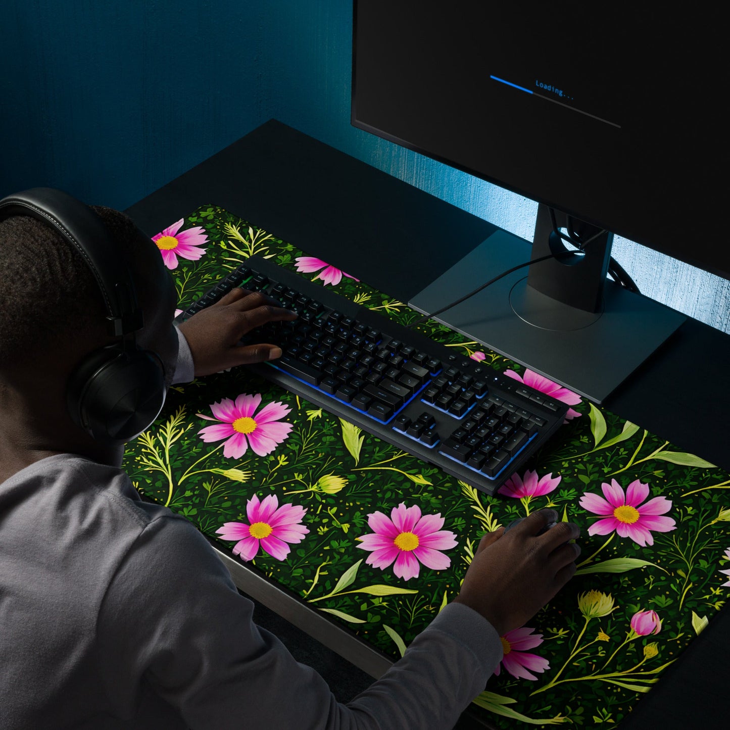 Pink Flowers II Gaming Mouse Pad - Mouse Pads - Discovery Co.