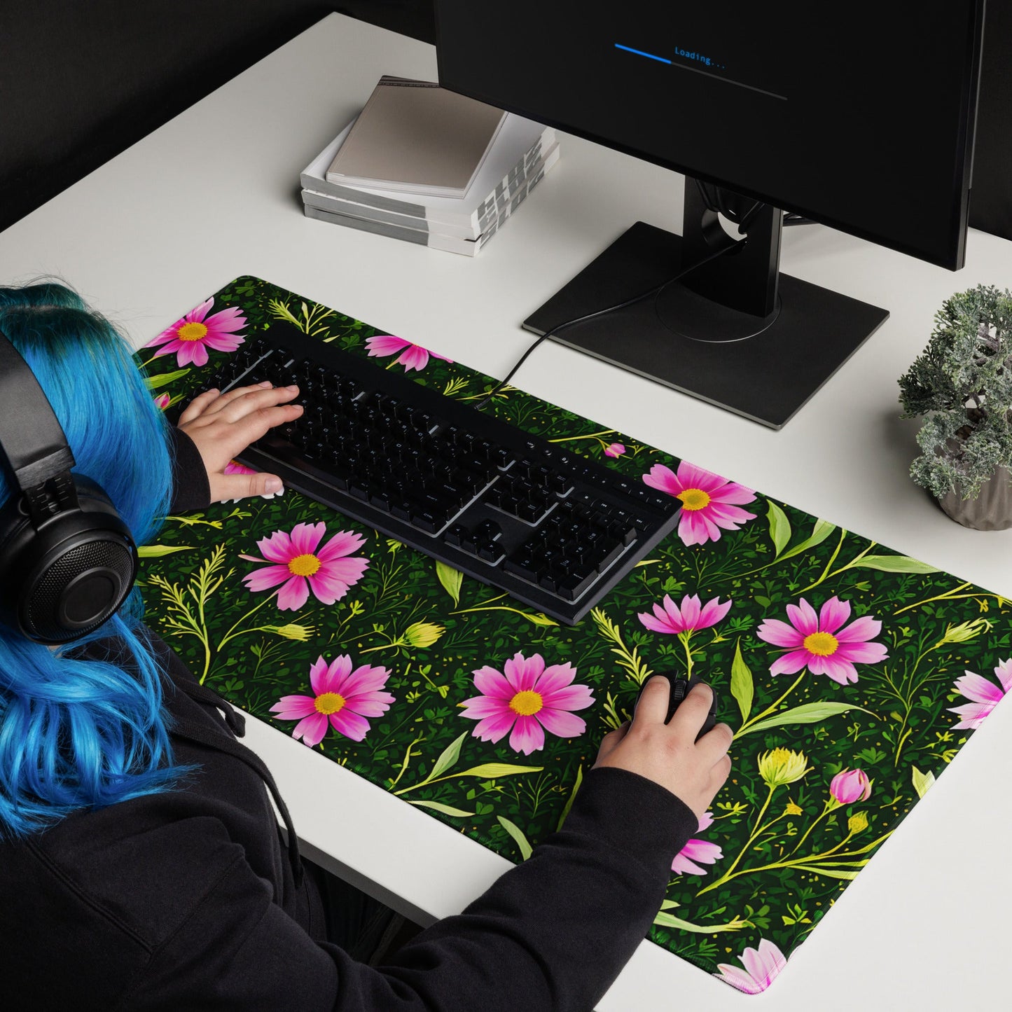 Pink Flowers II Gaming Mouse Pad - Mouse Pads - Discovery Co.