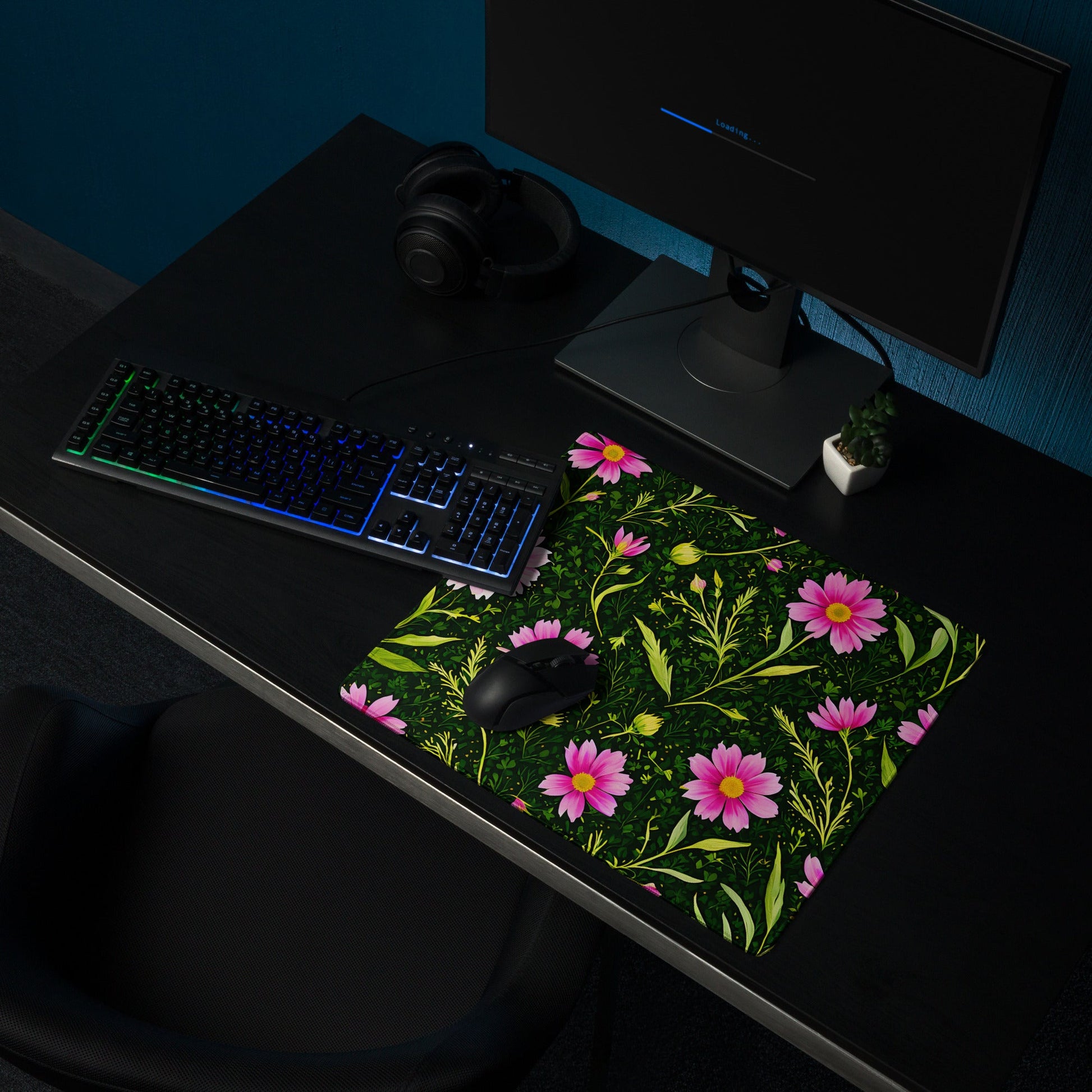 Pink Flowers II Gaming Mouse Pad - Mouse Pads - Discovery Co.