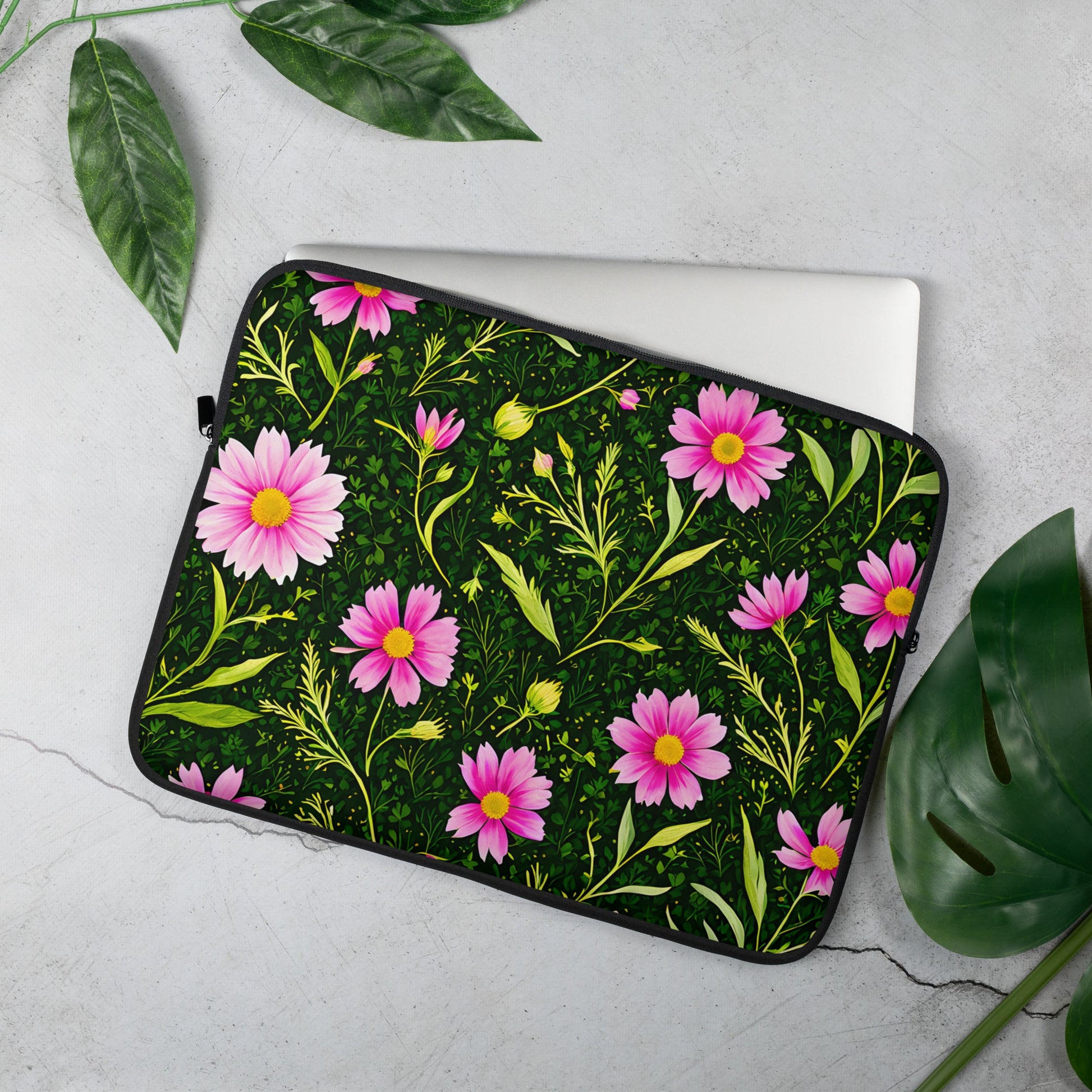 Pink Flowers II Laptop Sleeve - Laptop Cases - Discovery Co.