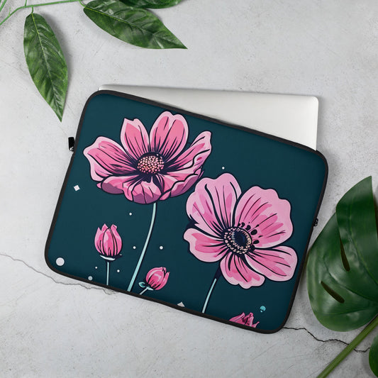 Pink Flowers Laptop Sleeve - Laptop Cases - Discovery Co.