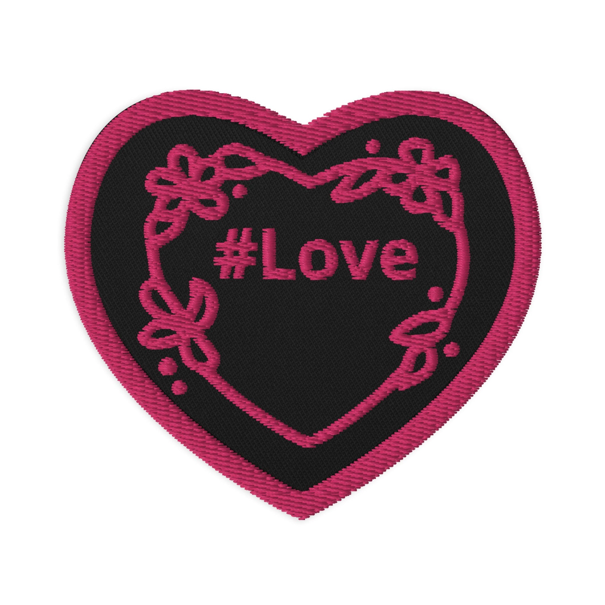 Pink Flowers #Love Heart Embroidered Patches - Embroidered Patches - Discovery Co.