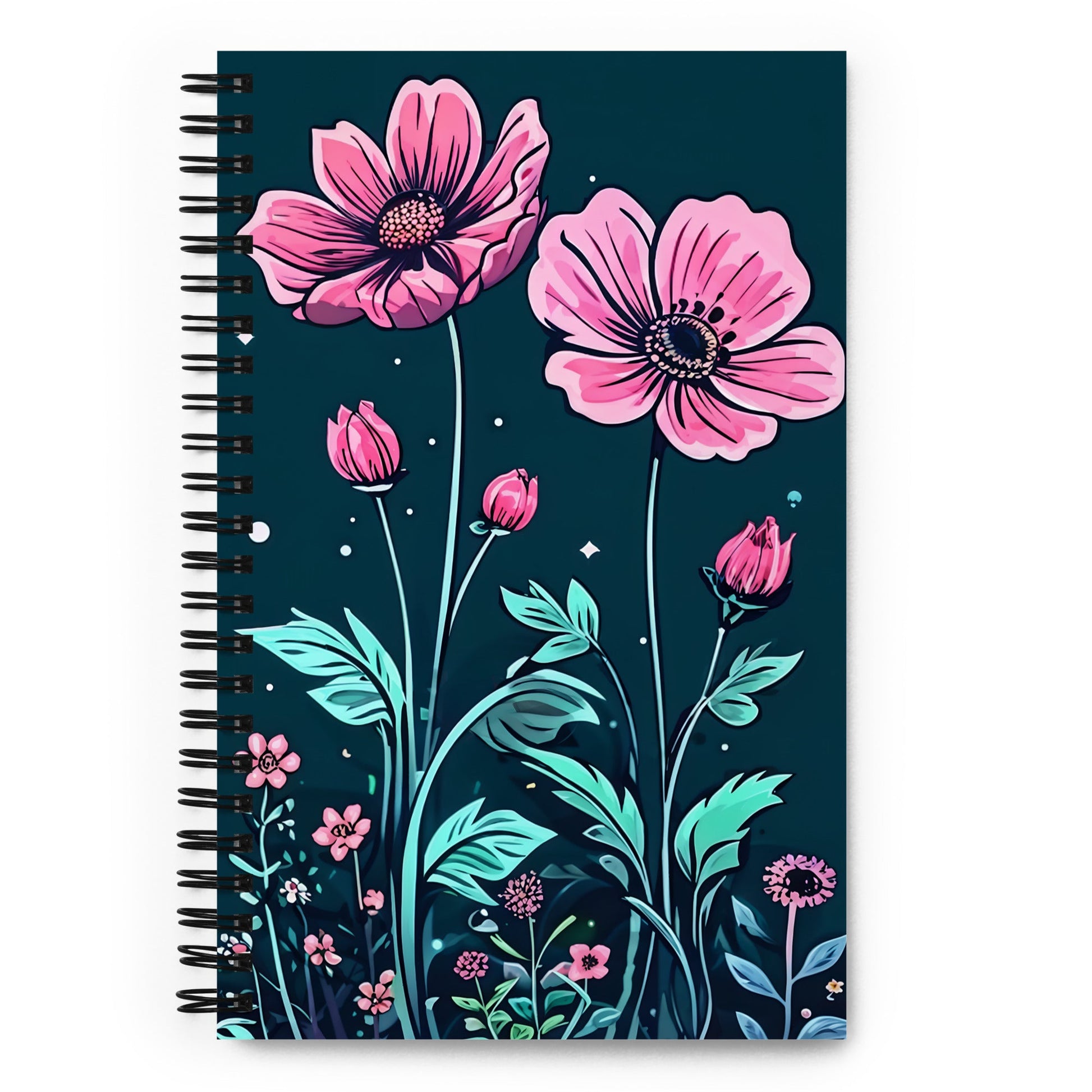 Pink Flowers Spiral Notebook - Spiral Notebooks - Discovery Co.