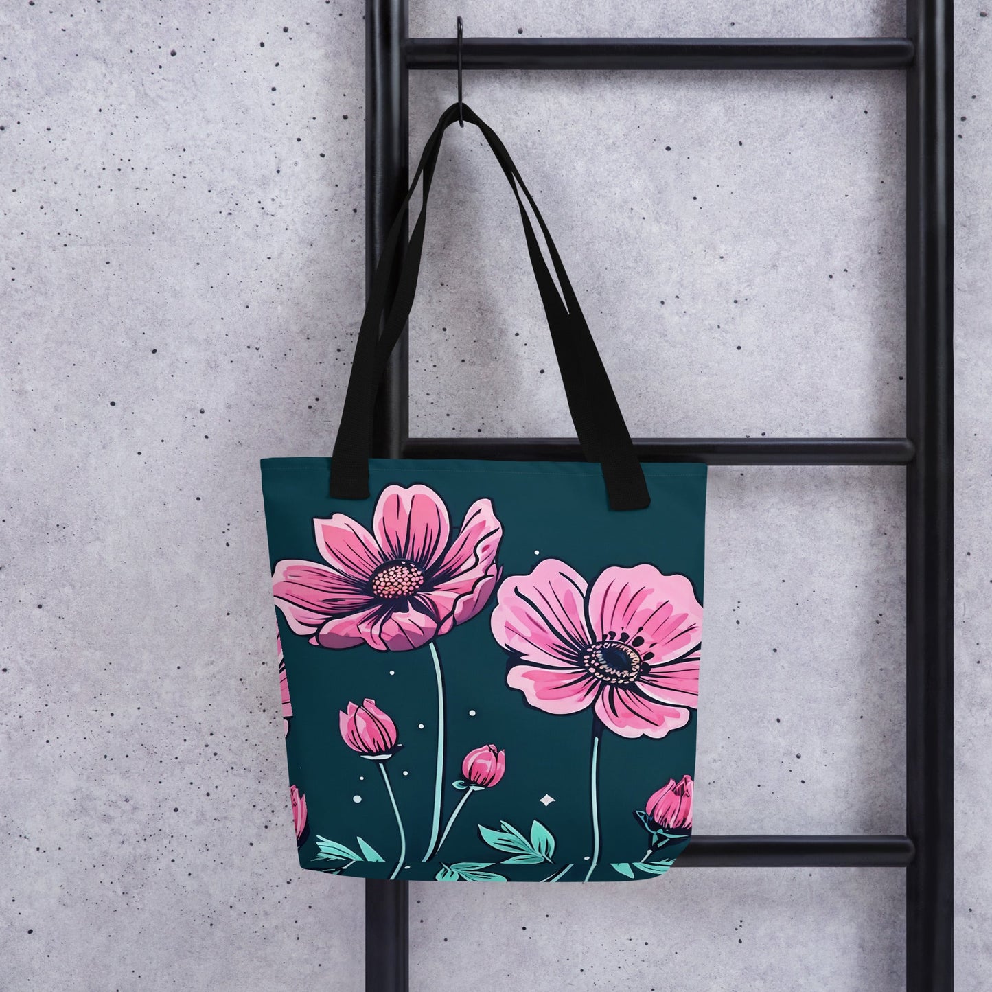 Pink Flowers Tote Bag - Tote Bags - Discovery Co.