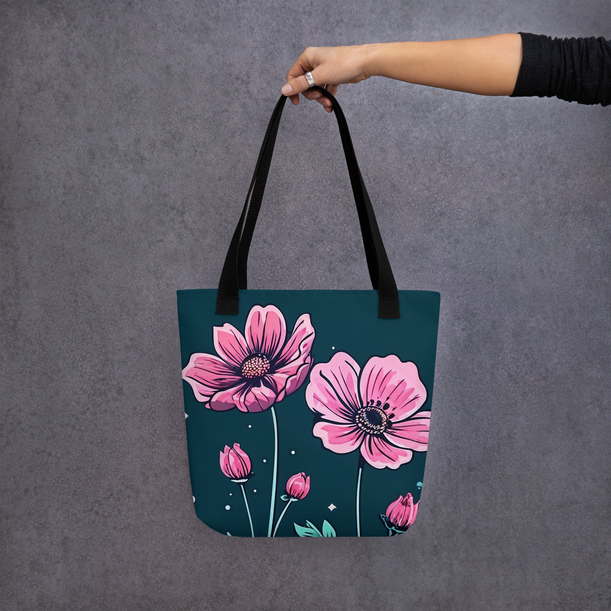 Pink Flowers Tote Bag - Tote Bags - Discovery Co.