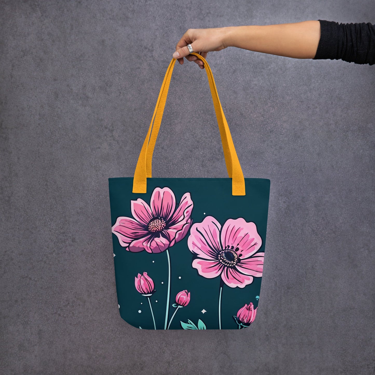 Pink Flowers Tote Bag - Tote Bags - Discovery Co.