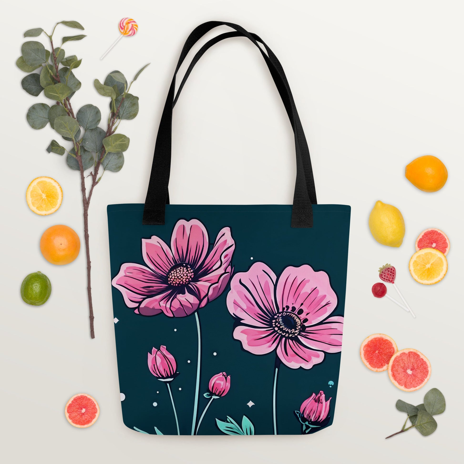 Pink Flowers Tote Bag - Tote Bags - Discovery Co.