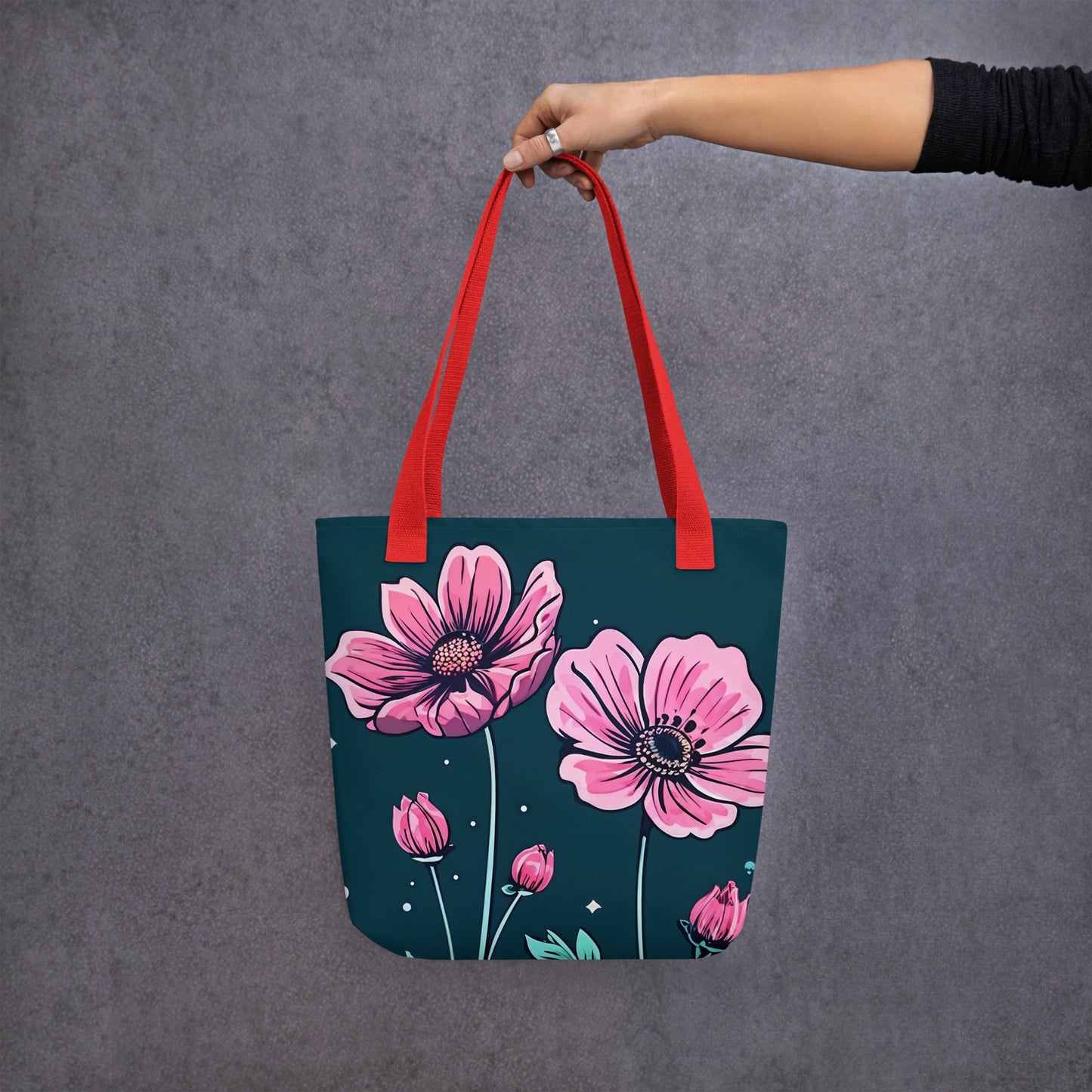 Pink Flowers Tote Bag - Tote Bags - Discovery Co.