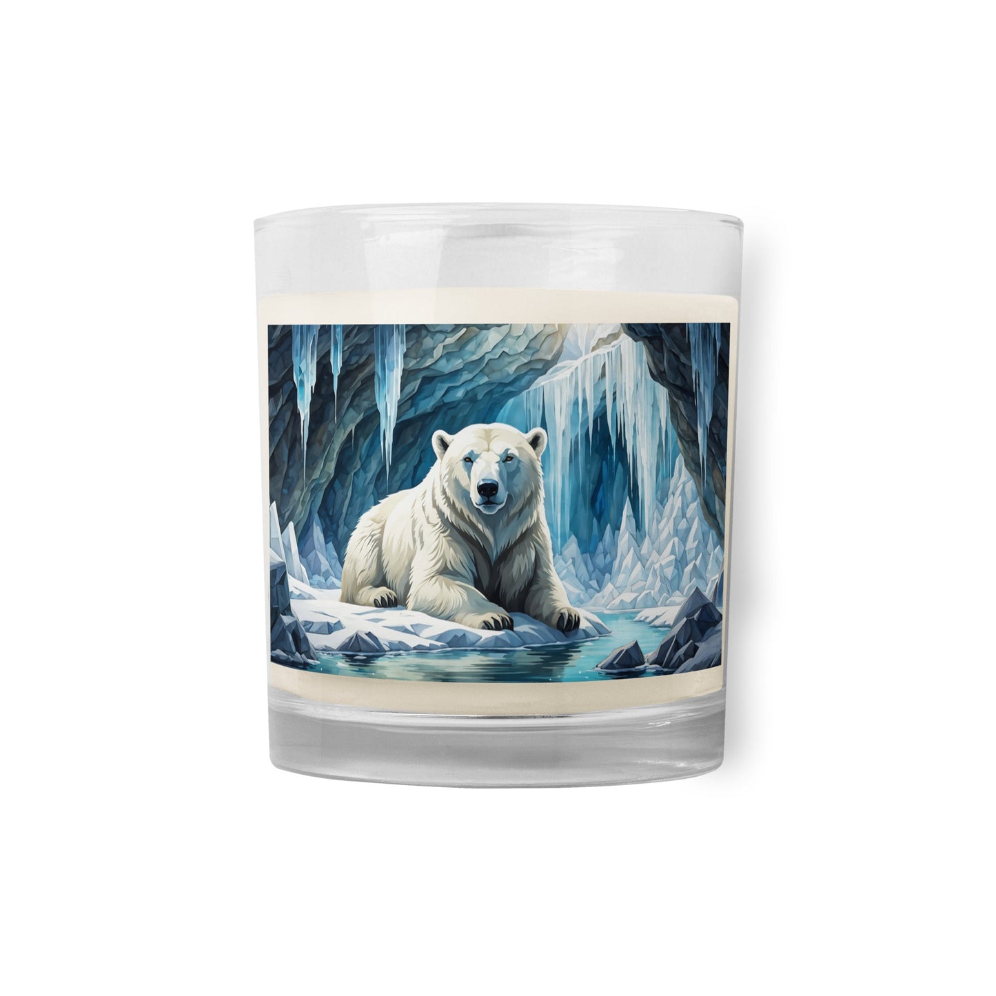 Polar Bear In Cave Glass Jar Soy Wax Candle - Candles - Discovery Co.