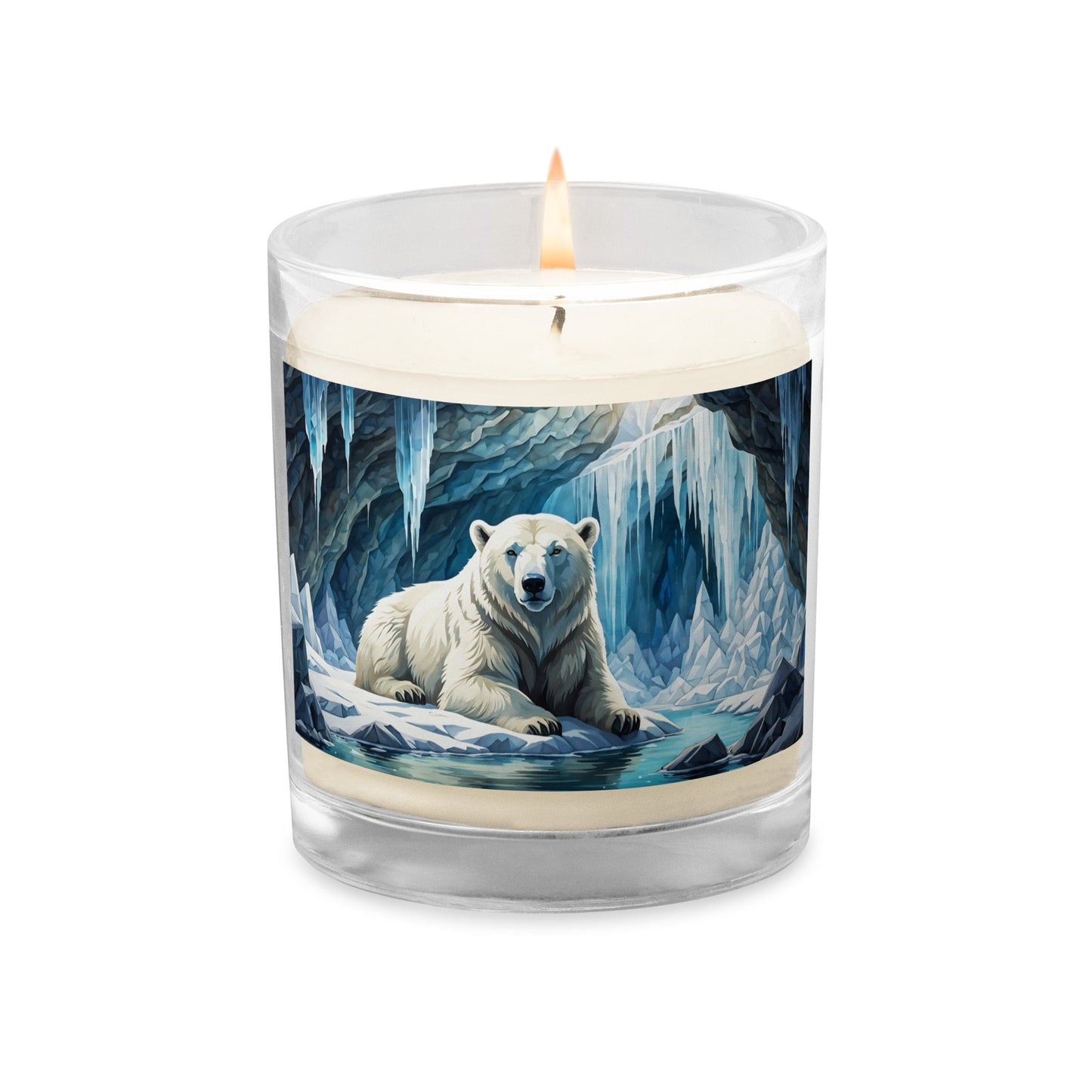 Polar Bear In Cave Glass Jar Soy Wax Candle - Candles - Discovery Co.