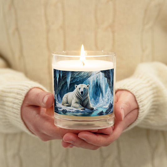 Polar Bear In Cave Glass Jar Soy Wax Candle - Candles - Discovery Co.