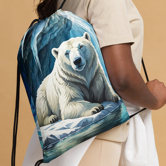 Polar Bear In The Cave Drawstring Bag - Drawstring Bag - Discovery Co.
