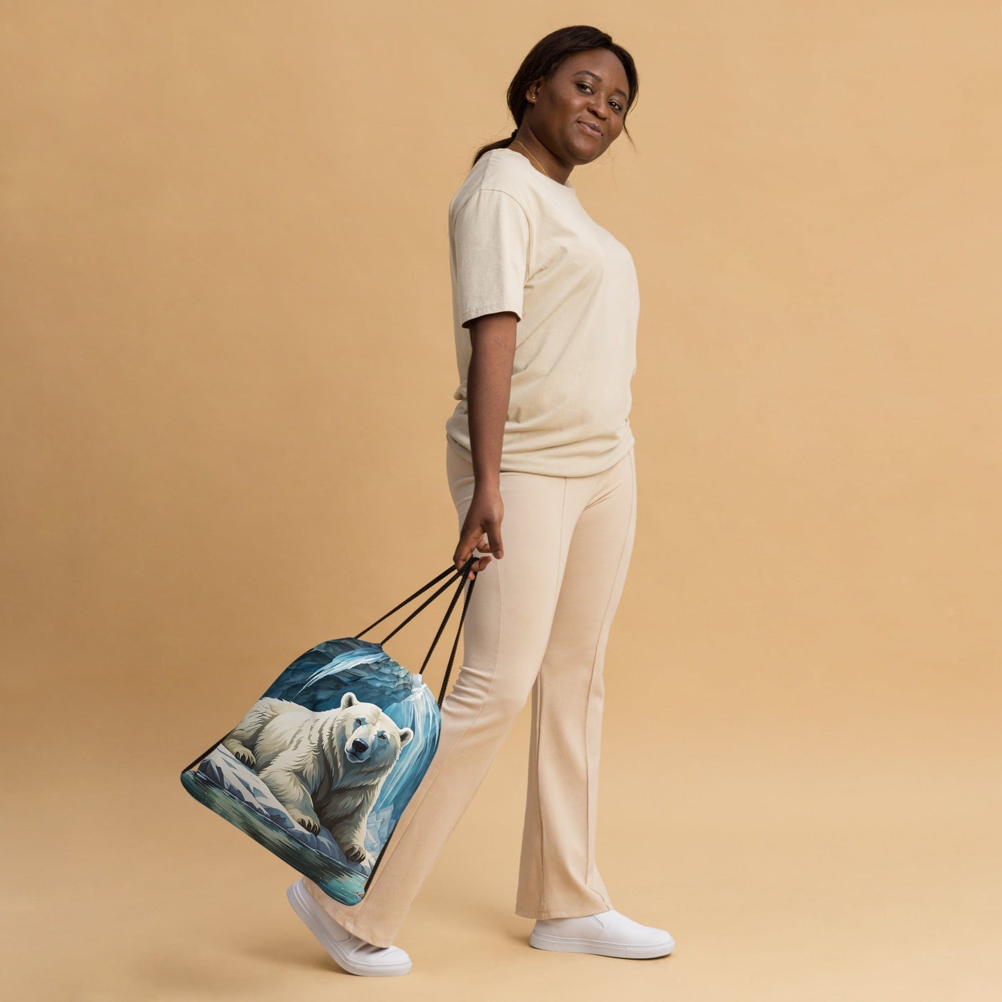 Polar Bear In The Cave Drawstring Bag - Drawstring Bag - Discovery Co.