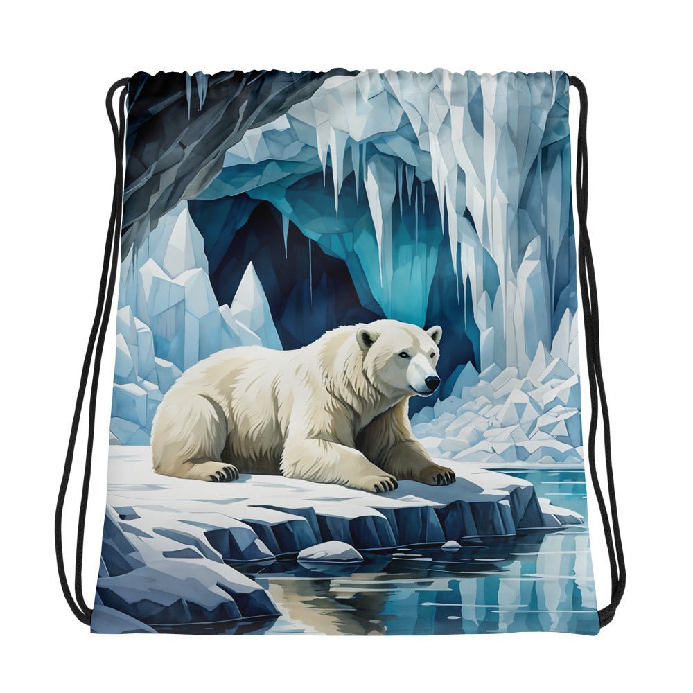 Polar Bear In The Cave III Drawstring Bag - Drawstring Bag - Discovery Co.