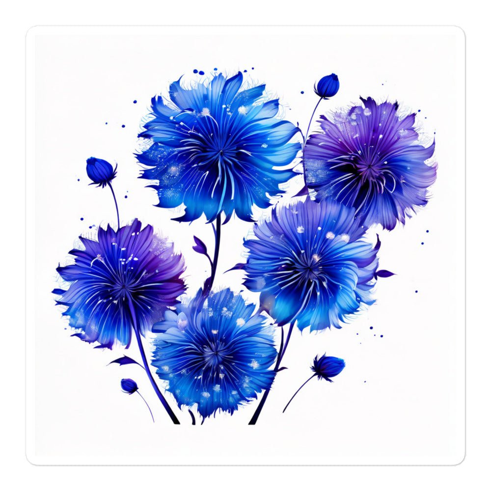 Purple and Blue Flowers Bubble-free Stickers - Stickers - Discovery Co.