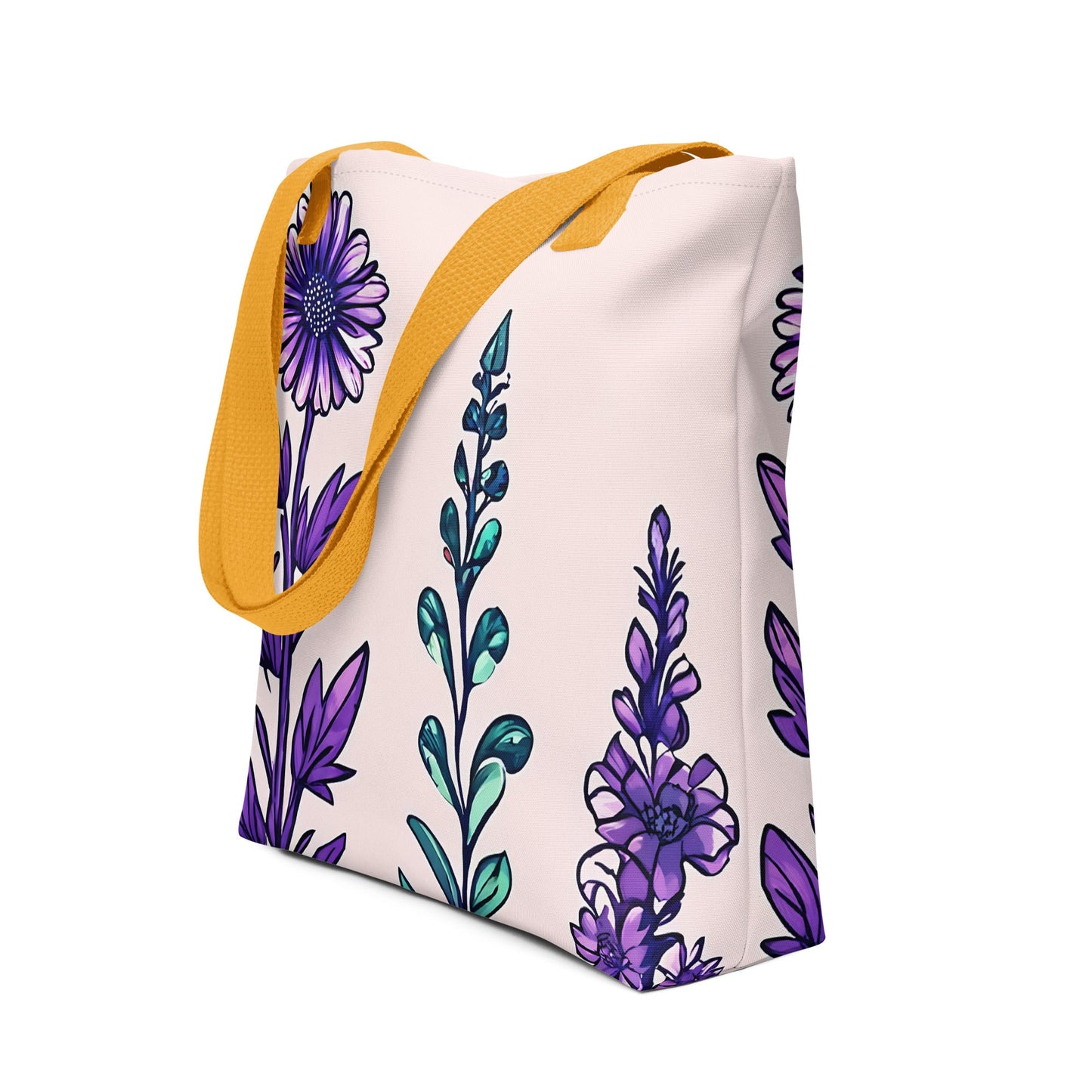 Purple and Green Flowers IV Tote Bag - Tote Bags - Discovery Co.