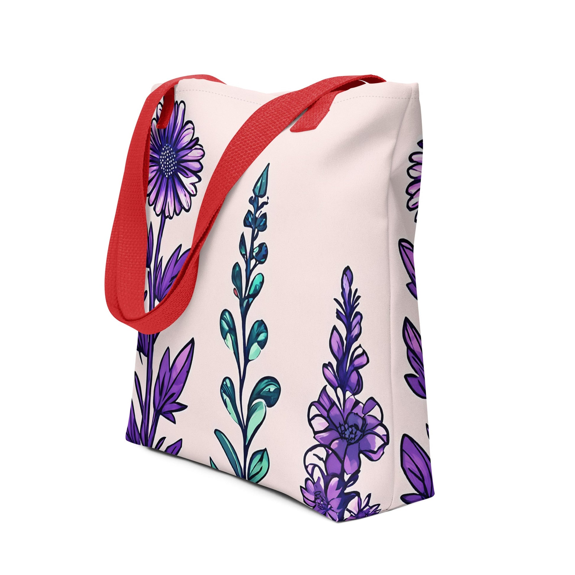 Purple and Green Flowers IV Tote Bag - Tote Bags - Discovery Co.