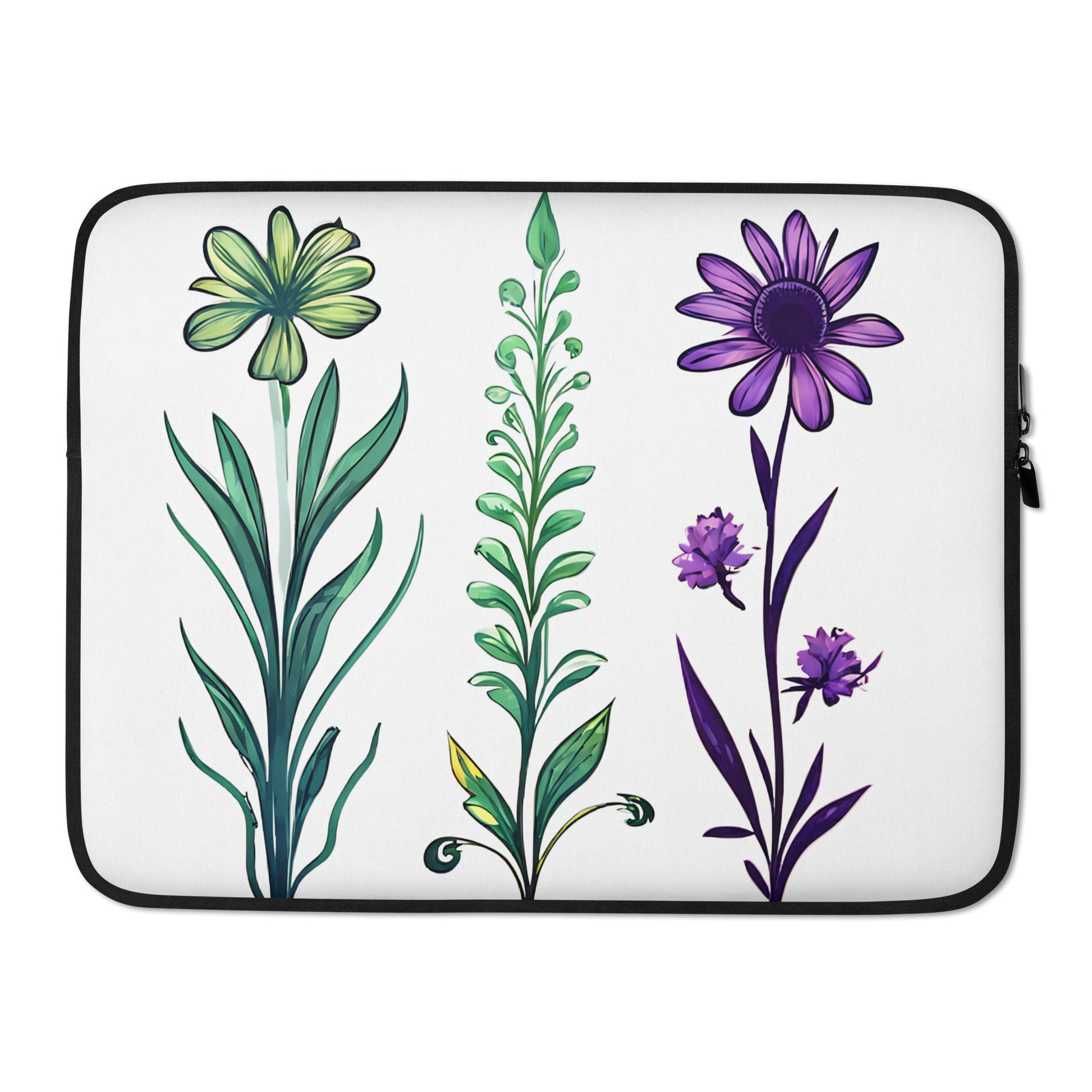 Purple and Green Wildflowers II Laptop Sleeve - Laptop Cases - Discovery Co.