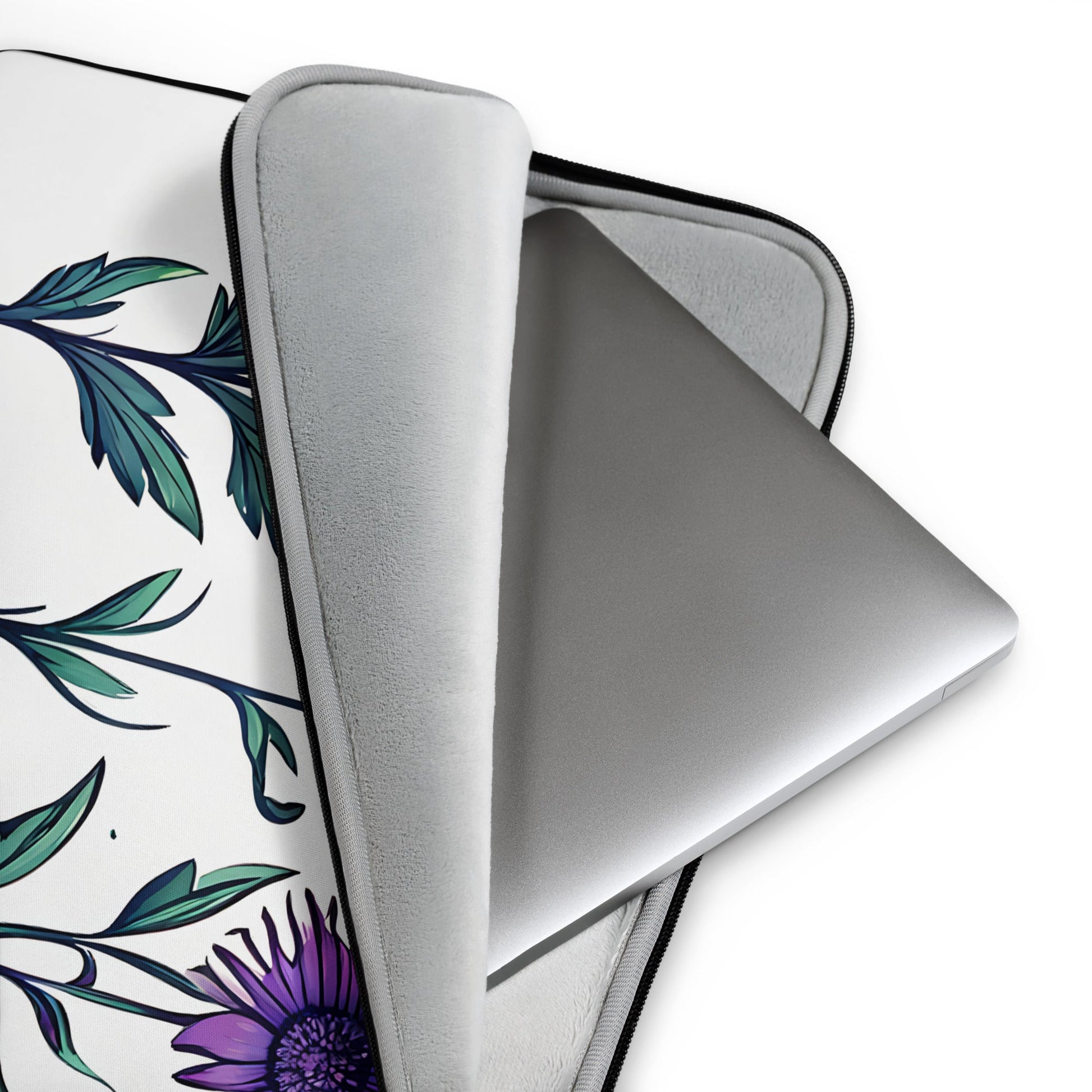 Purple and Green Wildflowers Laptop Sleeve - Laptop Cases - Discovery Co.