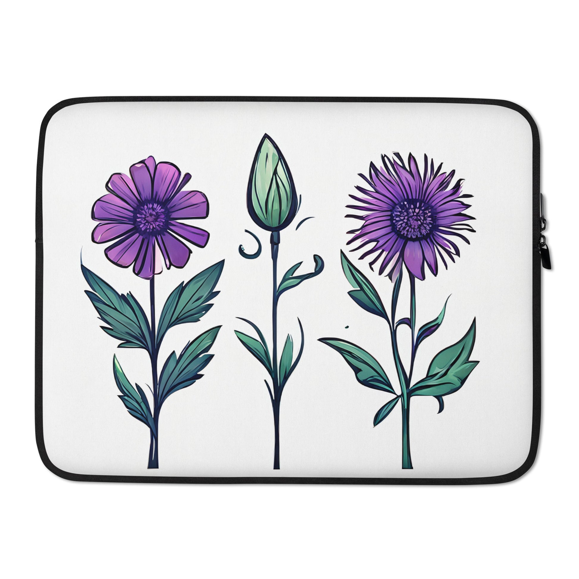 Purple and Green Wildflowers Laptop Sleeve - Laptop Cases - Discovery Co.