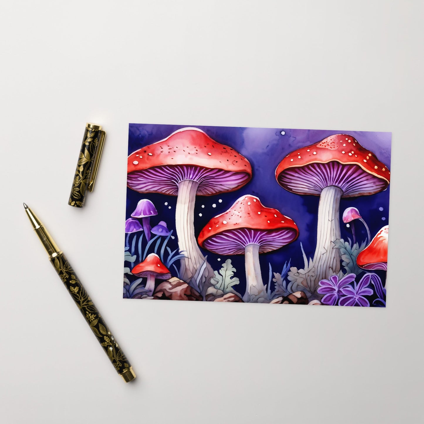 Purple and Red Mushroom Forest Greeting Card - Greeting Card - Discovery Co.