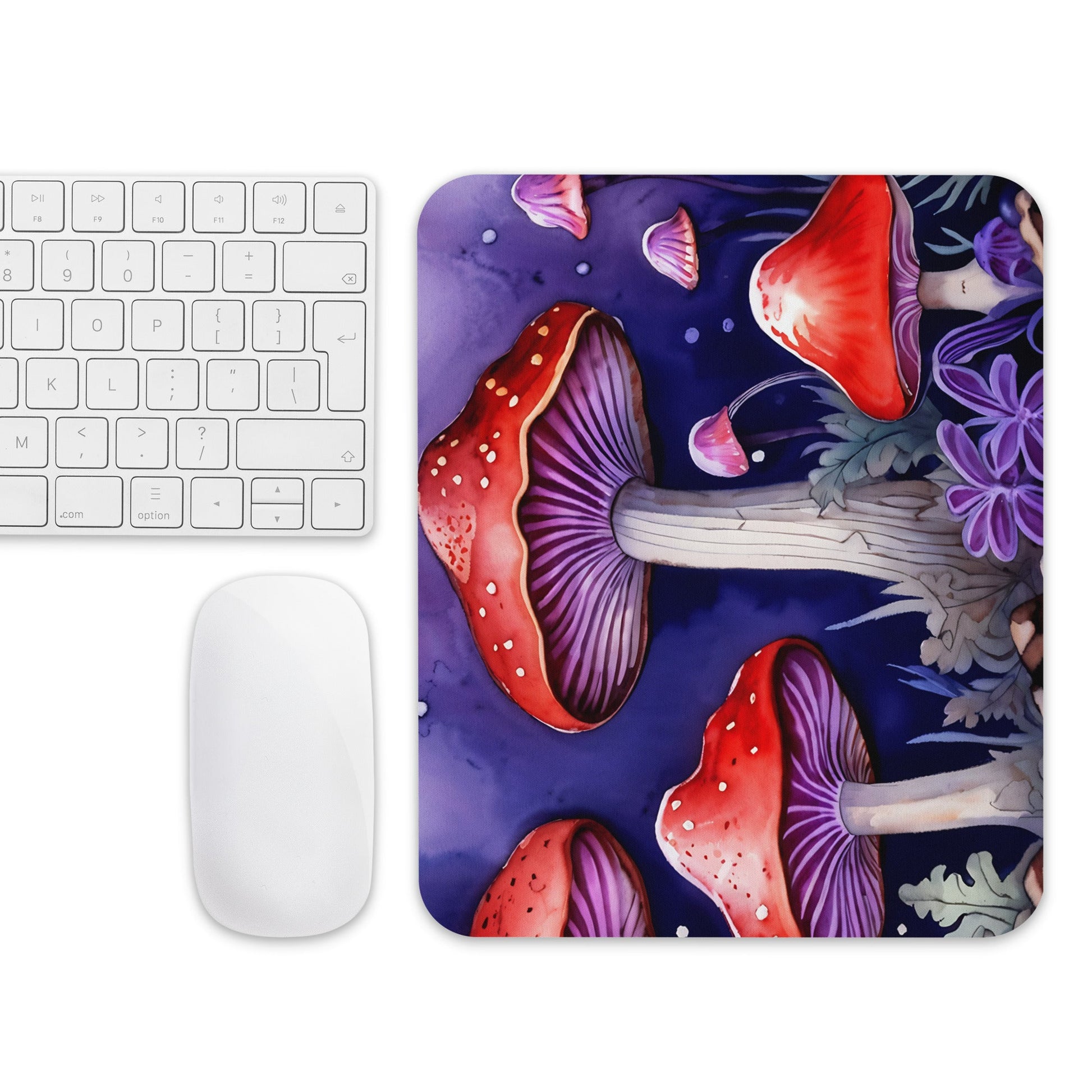 Purple and Red Mushroom Forest Mouse Pad - Discovery Co.